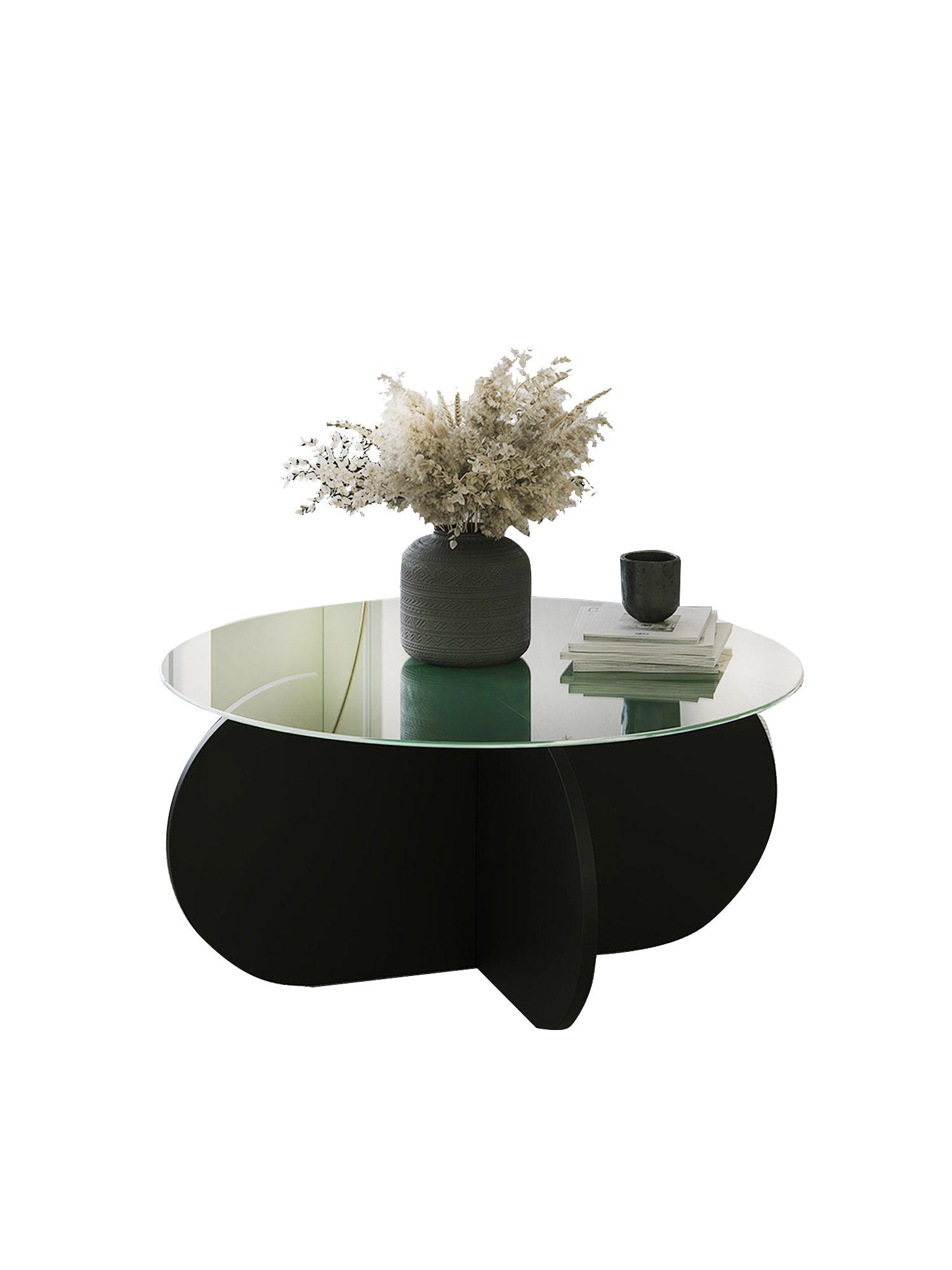 Bubble Coffee Table Clear Glass - Black