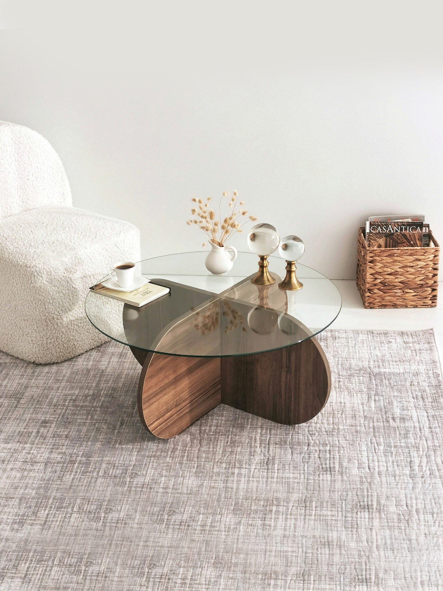 Bubble Coffee Table Clear Glass - Dark Brown1