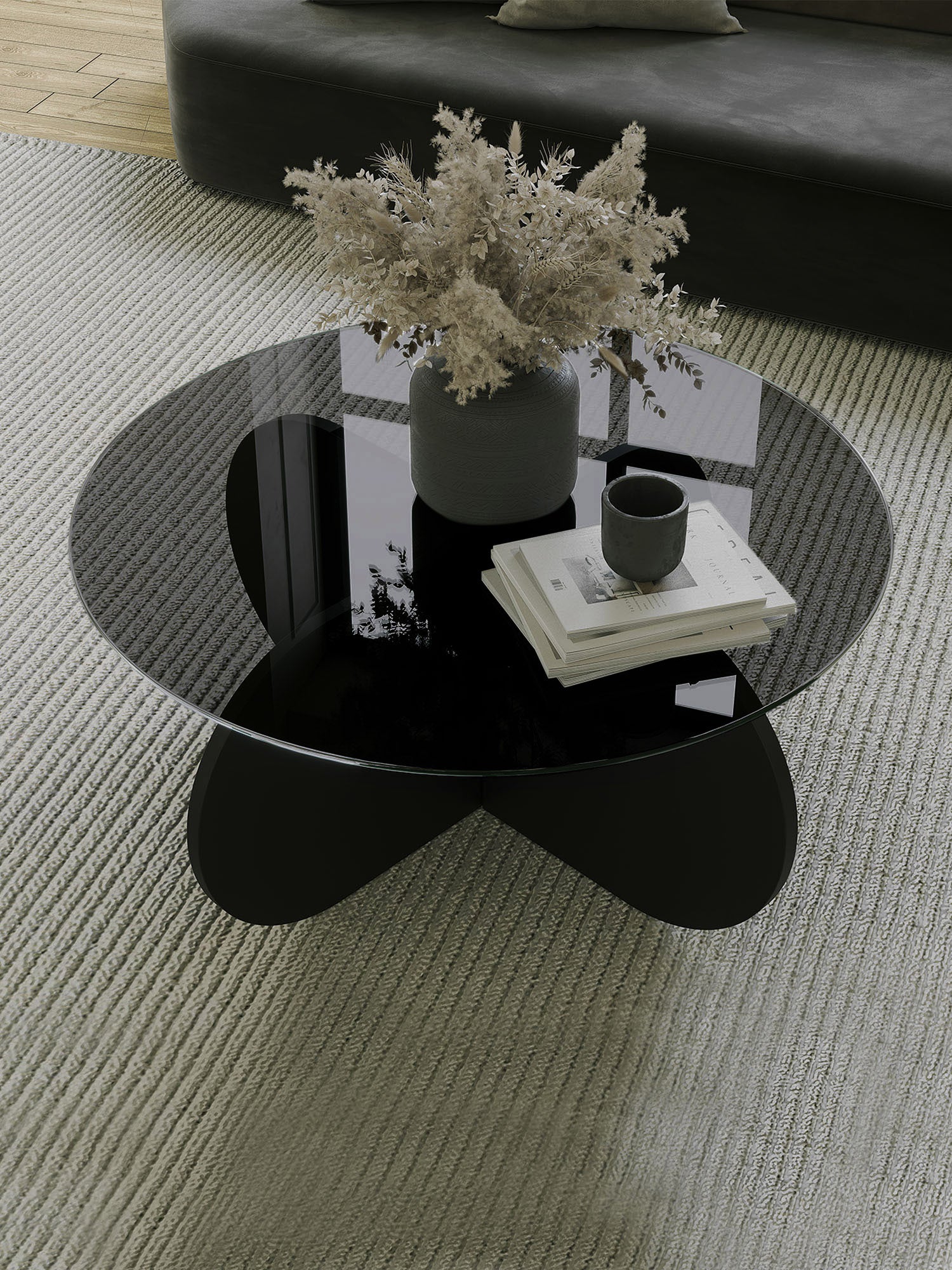 Bubble Coffee Table  Smoked Glass - Black1