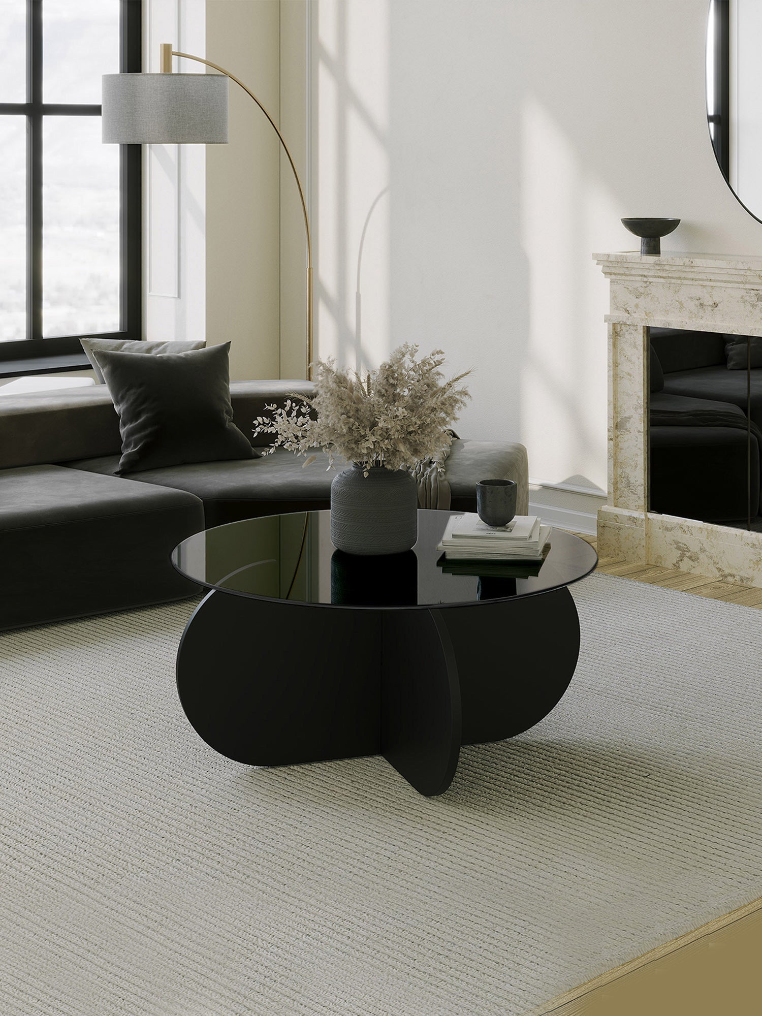 Bubble Coffee Table  Smoked Glass - Black2