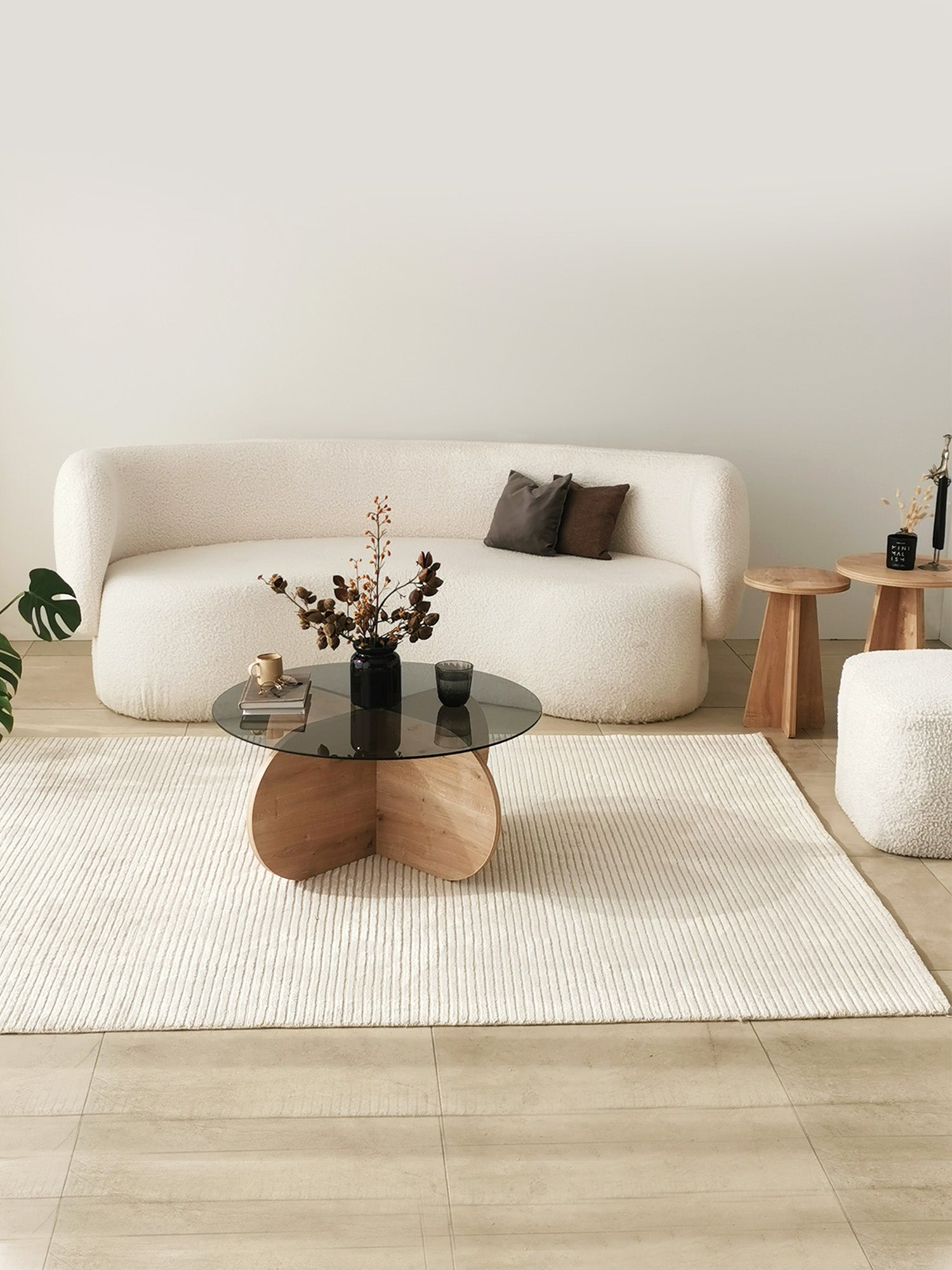 Bubble Coffee Table Smoked Glass - Oak12