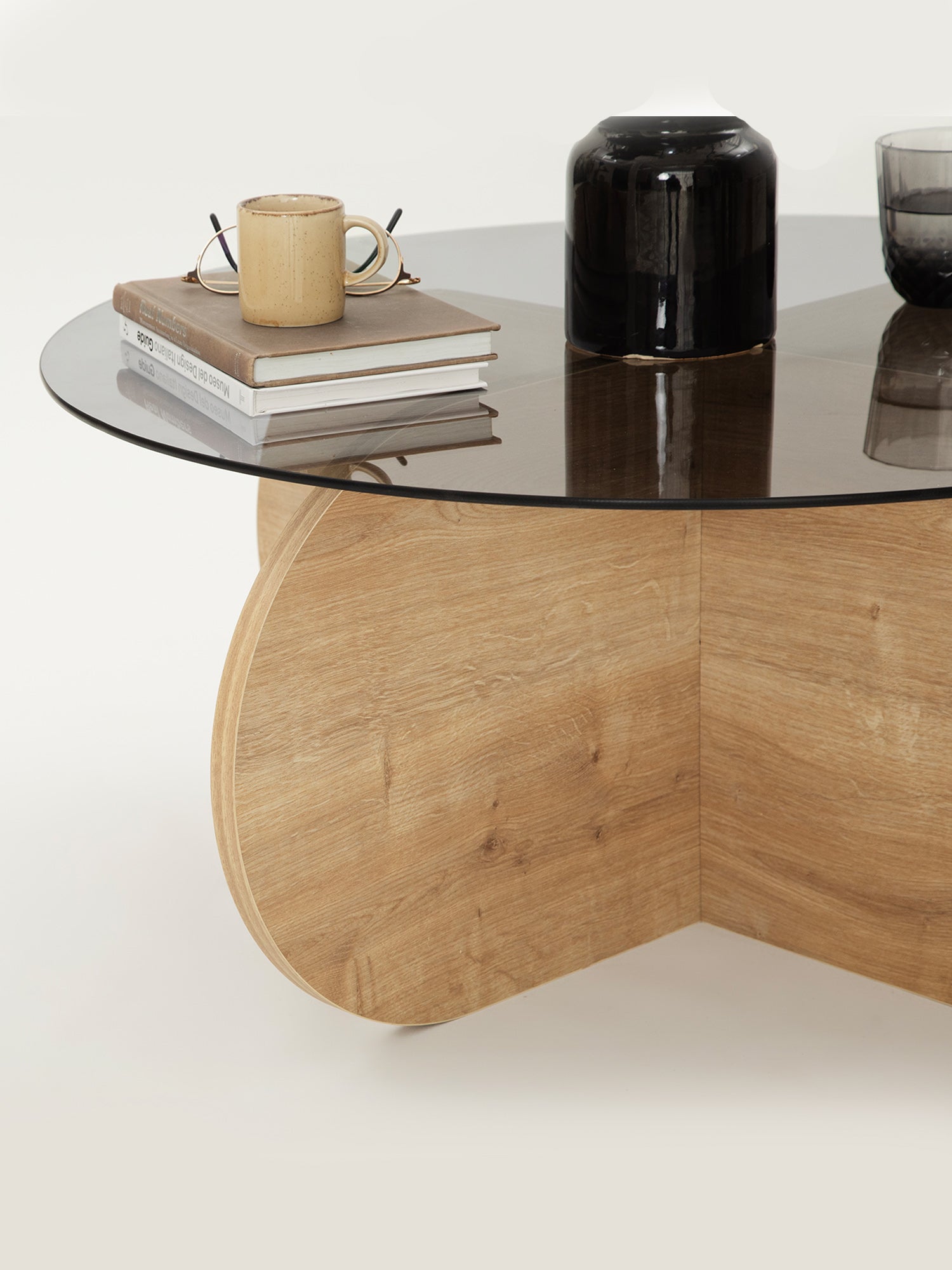 Bubble Coffee Table Smoked Glass - Oak4