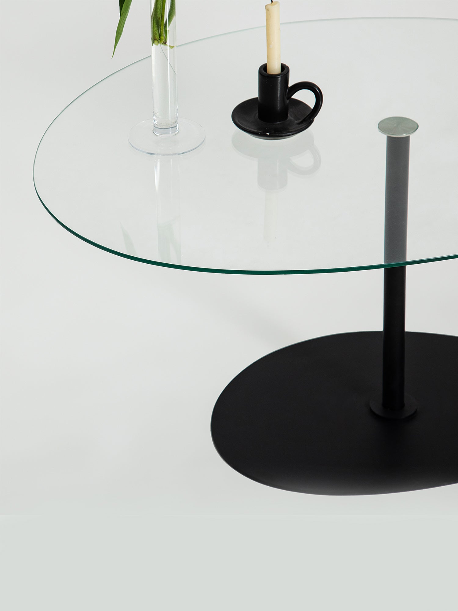 Dior & Porto Clear Glass Nesting Table Black9
