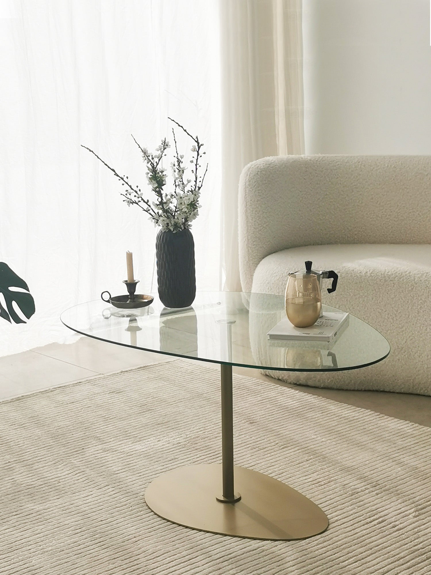 Dior & Porto Clear Glass Nesting Table Gold5