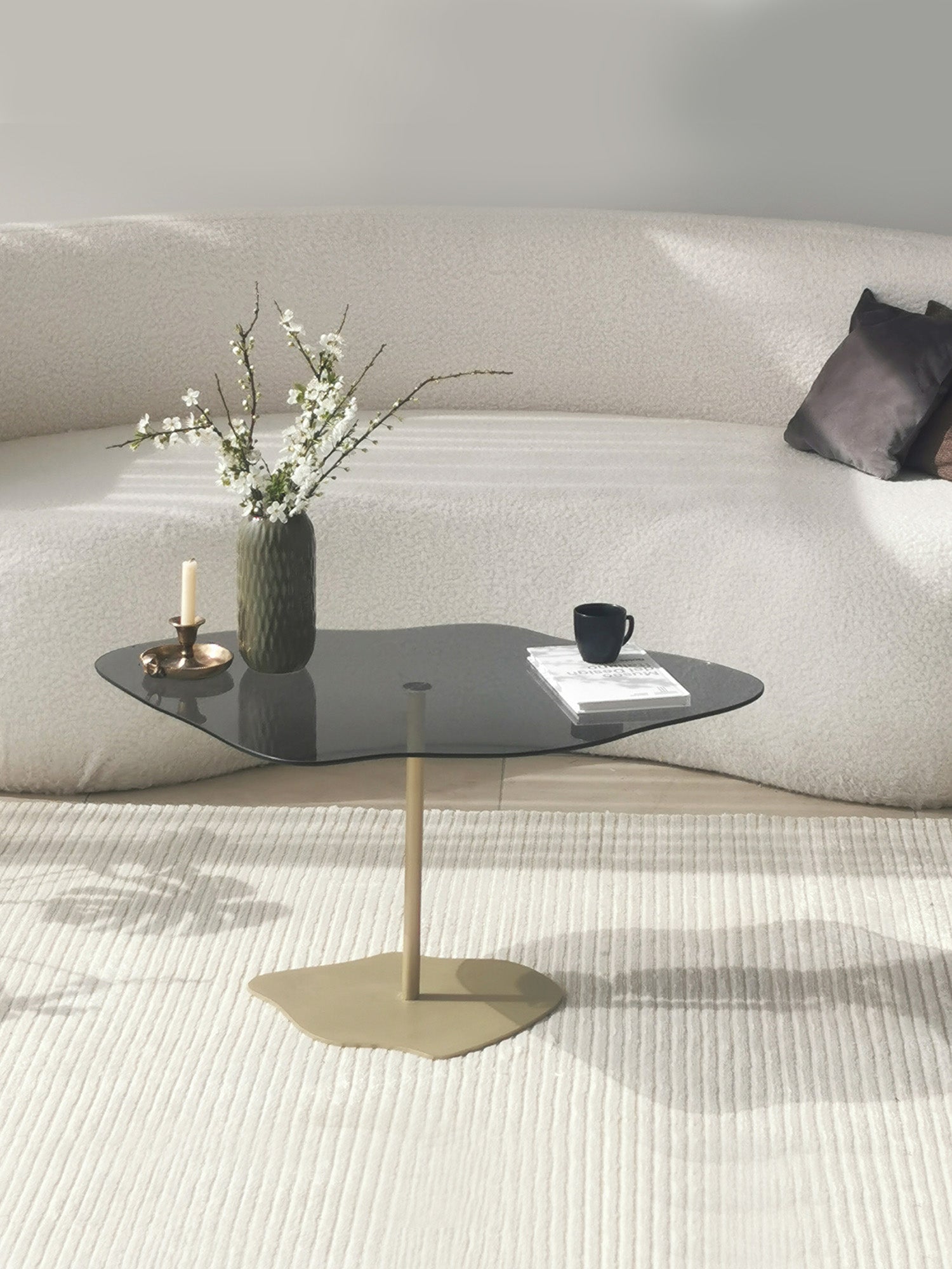 Dior & Porto Clear Smoked Nesting Table Gold4