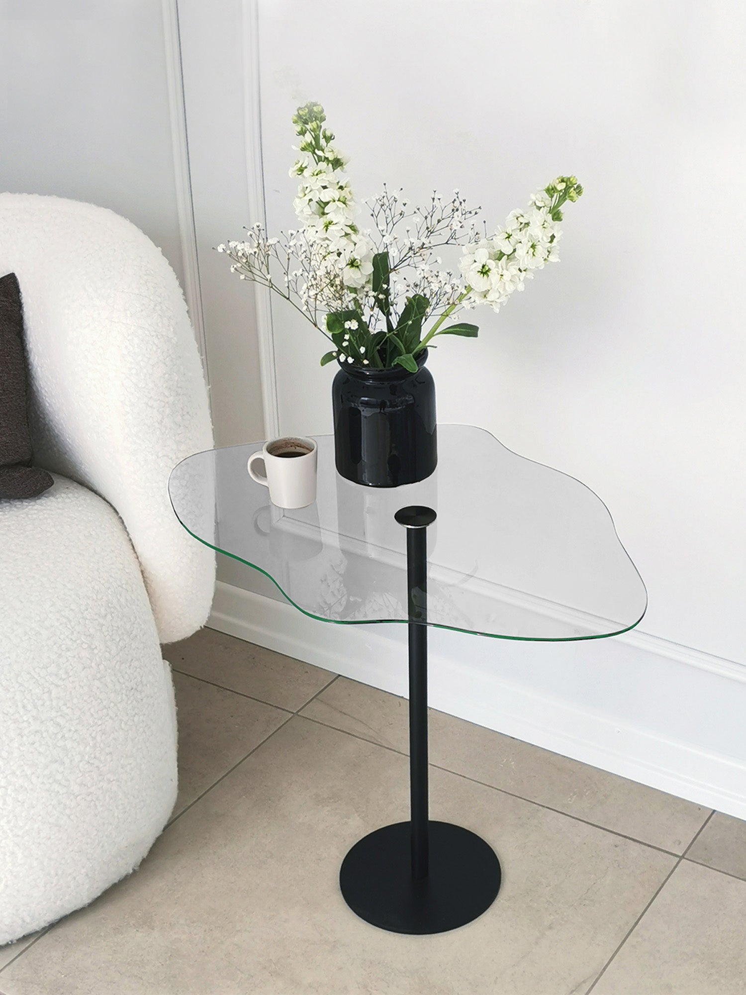 Dior Side Table Clear Glass - Black1