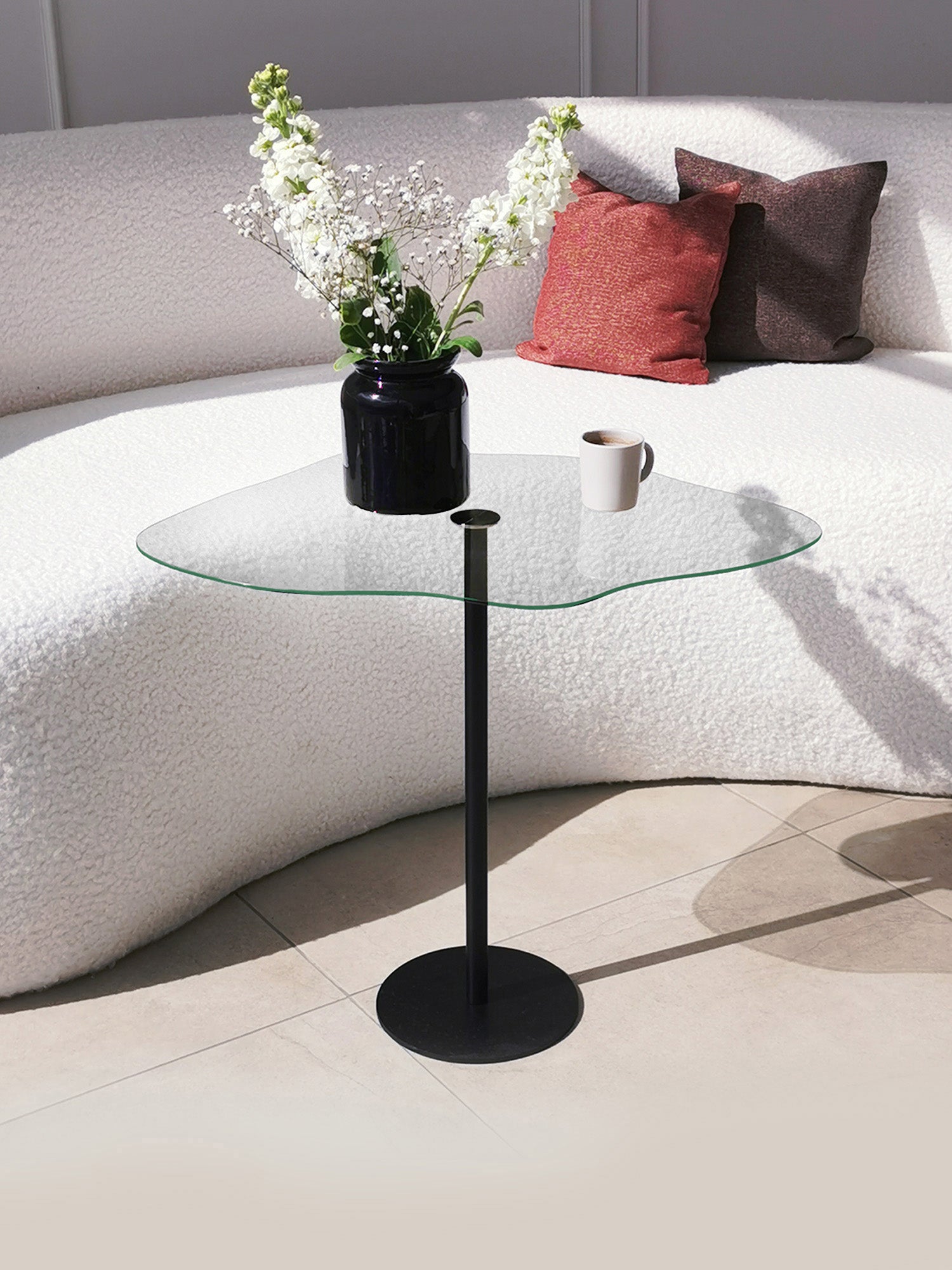 Dior Side Table Clear Glass - Black4