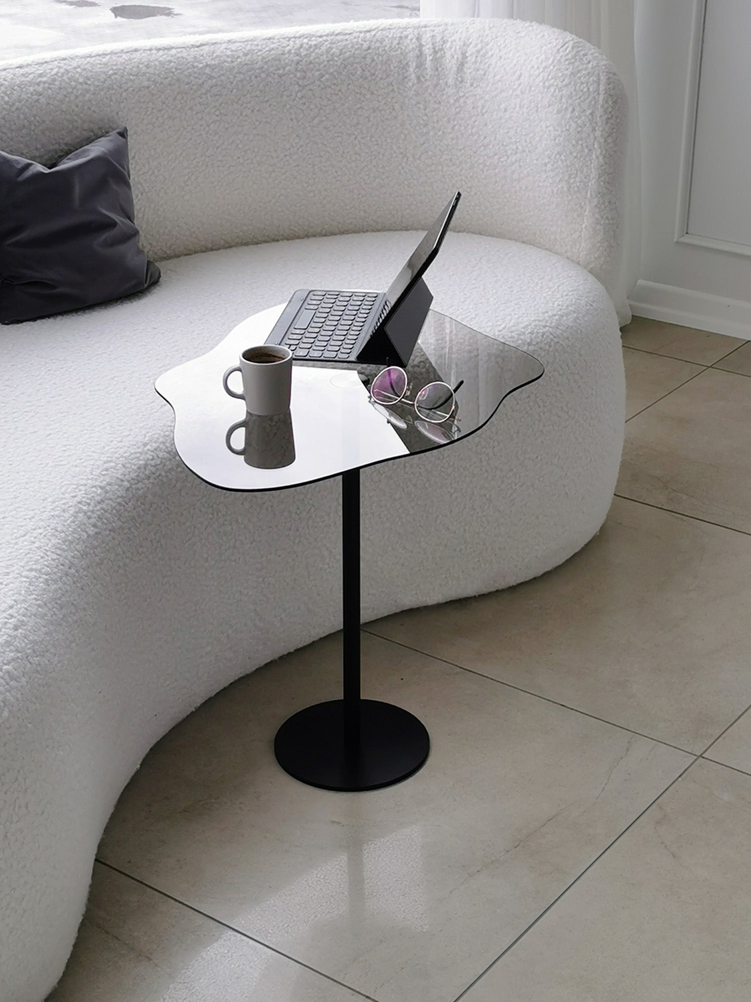 Dior Side Table Clear Glass - Black5