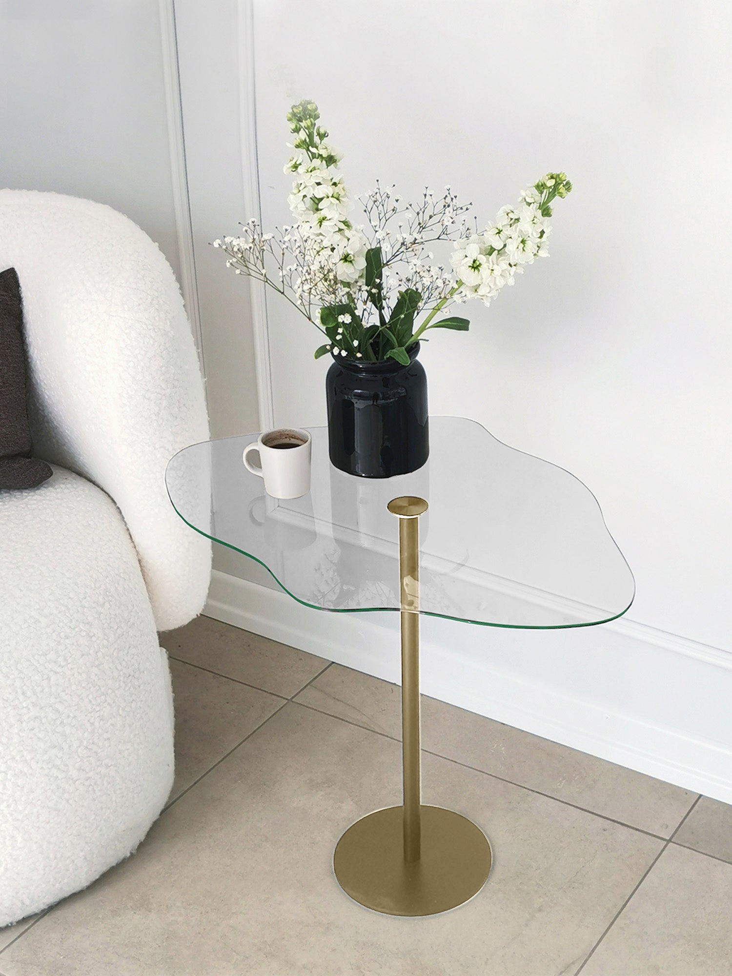 Dior Side Table Clear Glass - Gold1