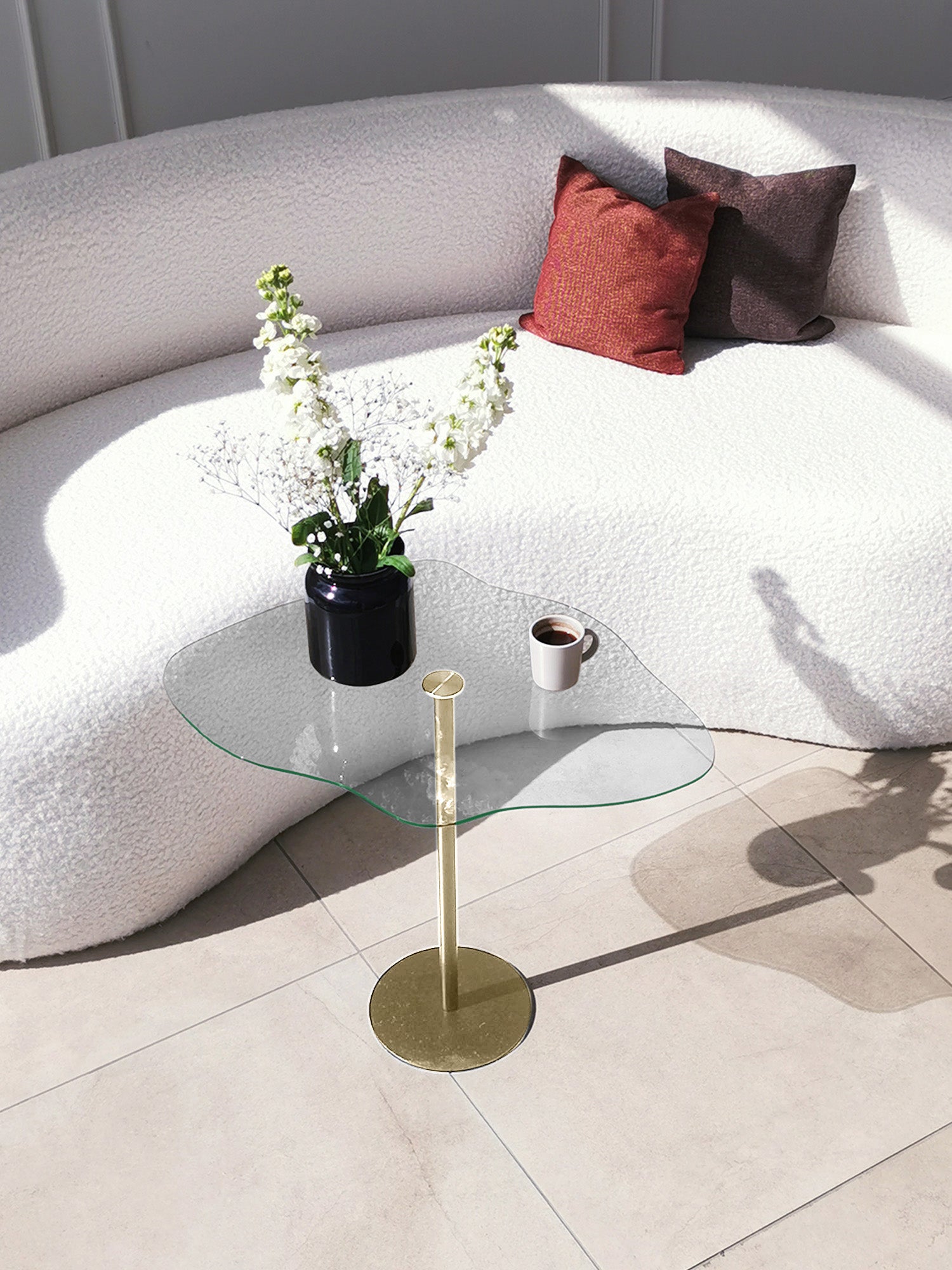 Dior Side Table Clear Glass - Gold2