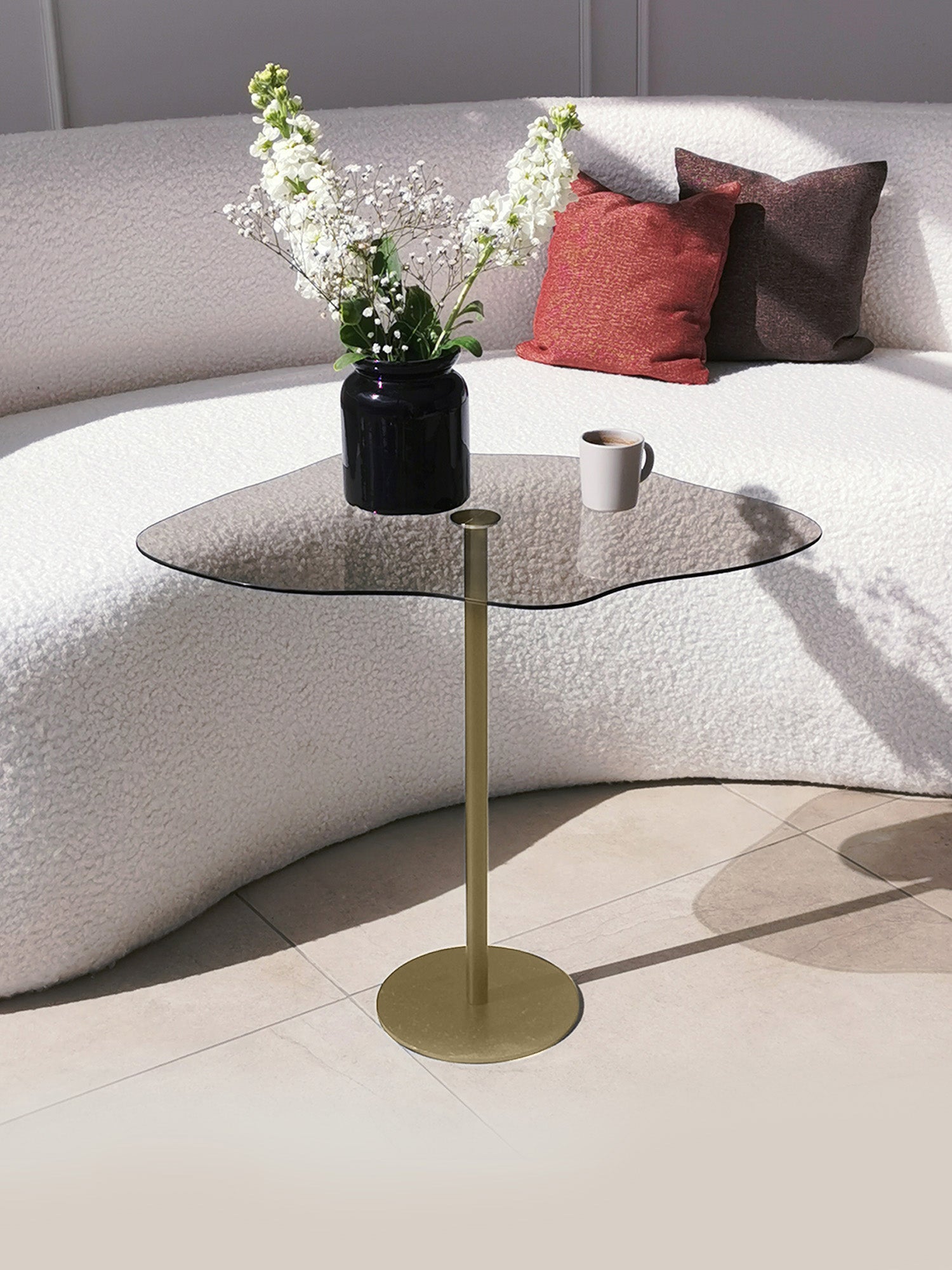 Dior Side Table Smoked Glass - Gold4