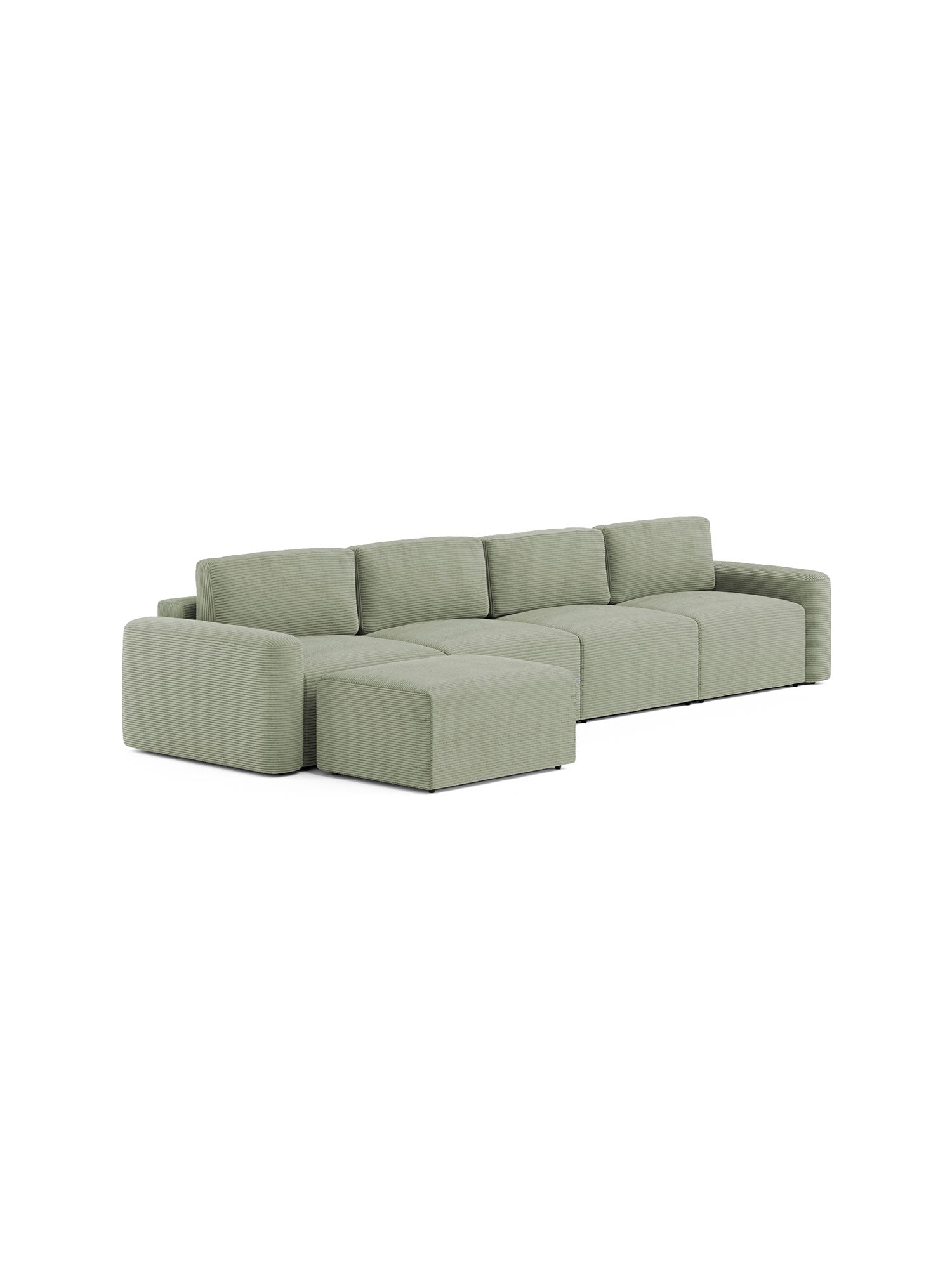 Loop Modular Sofa Bed 4 Seater with Pouf Mintshade