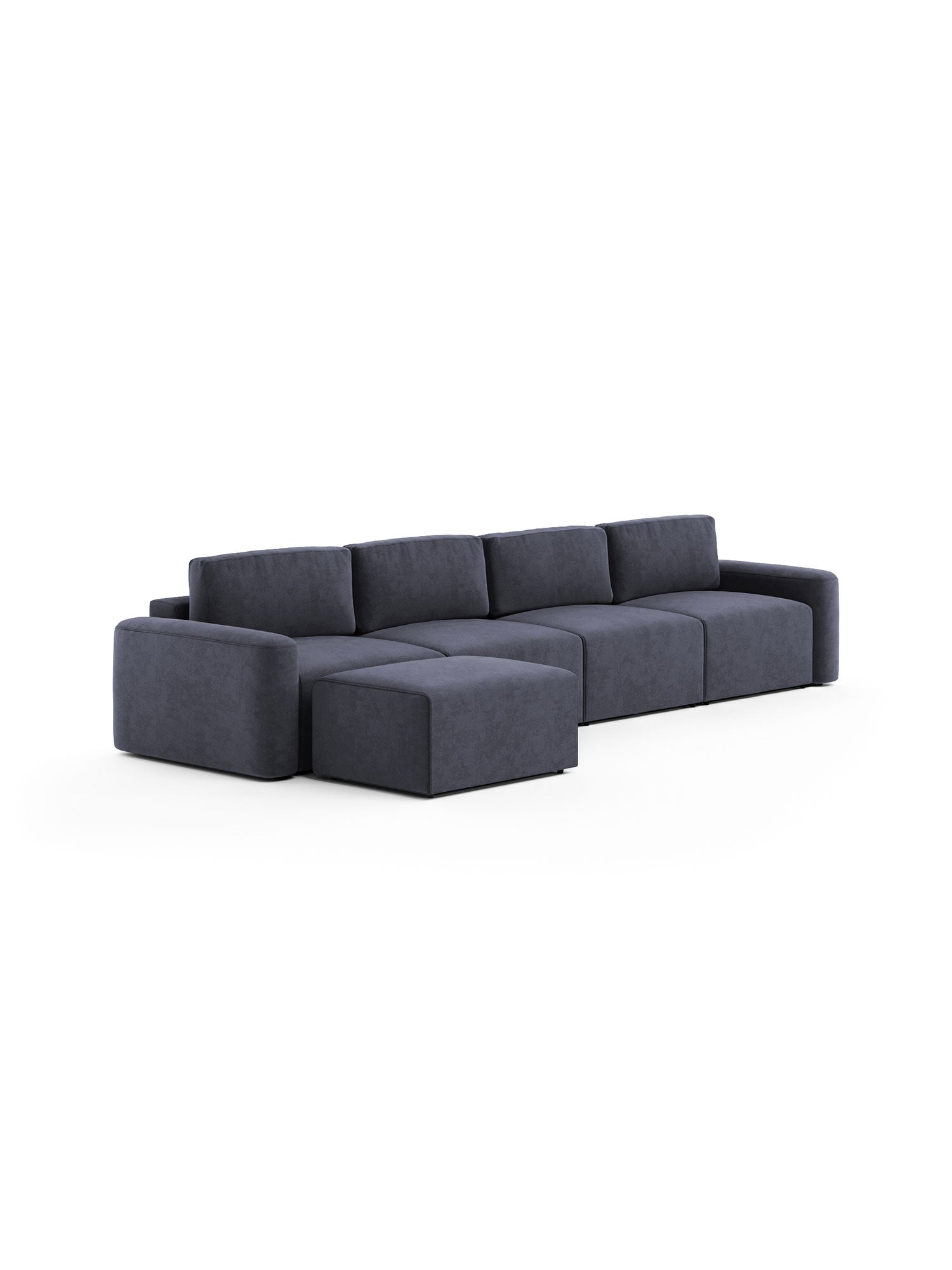 Loop Modular Sofa Bed 4 Seater with Pouf Shadow Navy