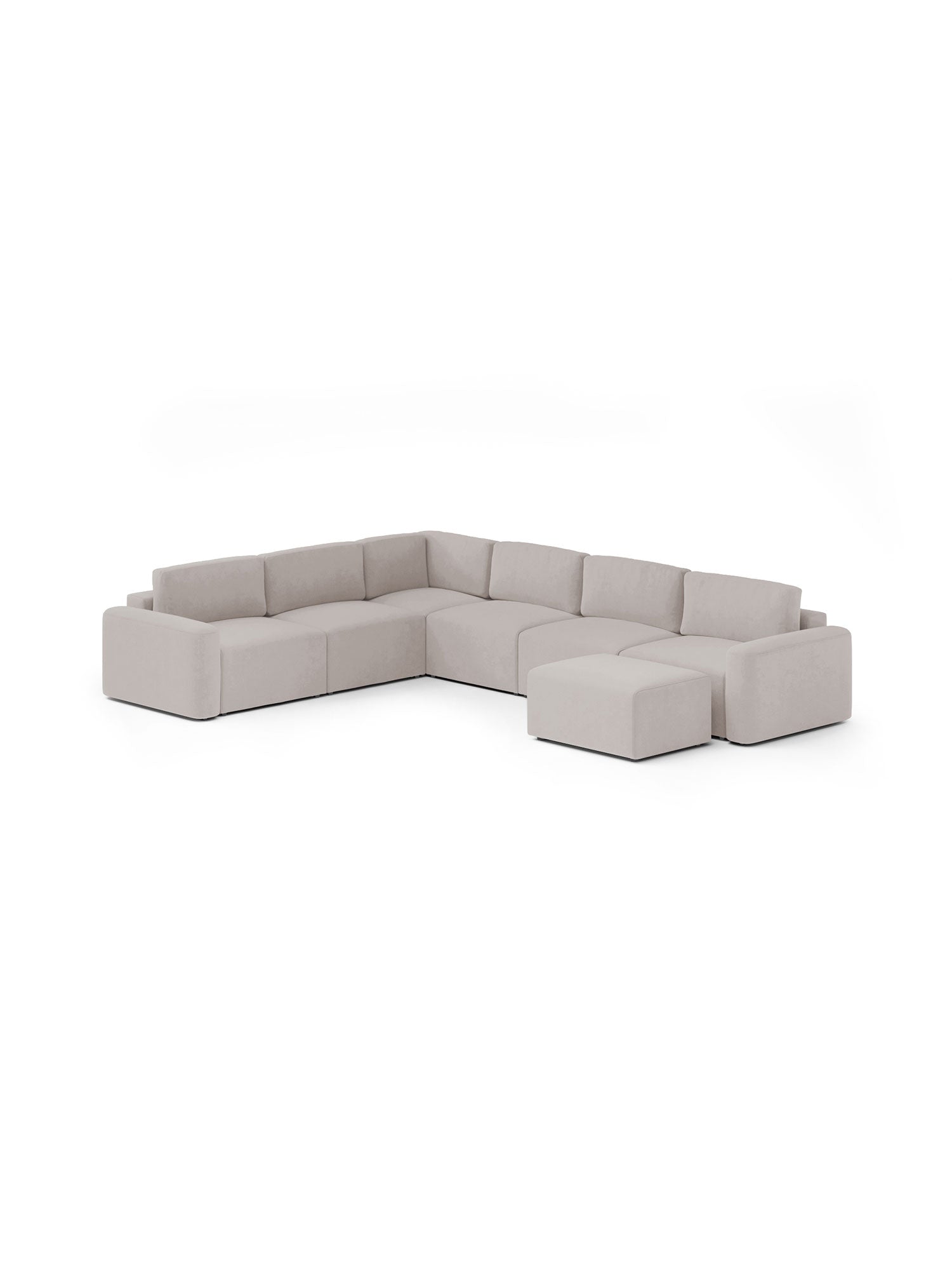 Loop Sectional Modular Sofa Bed 3 Seater with Pouf Blush Beige 1