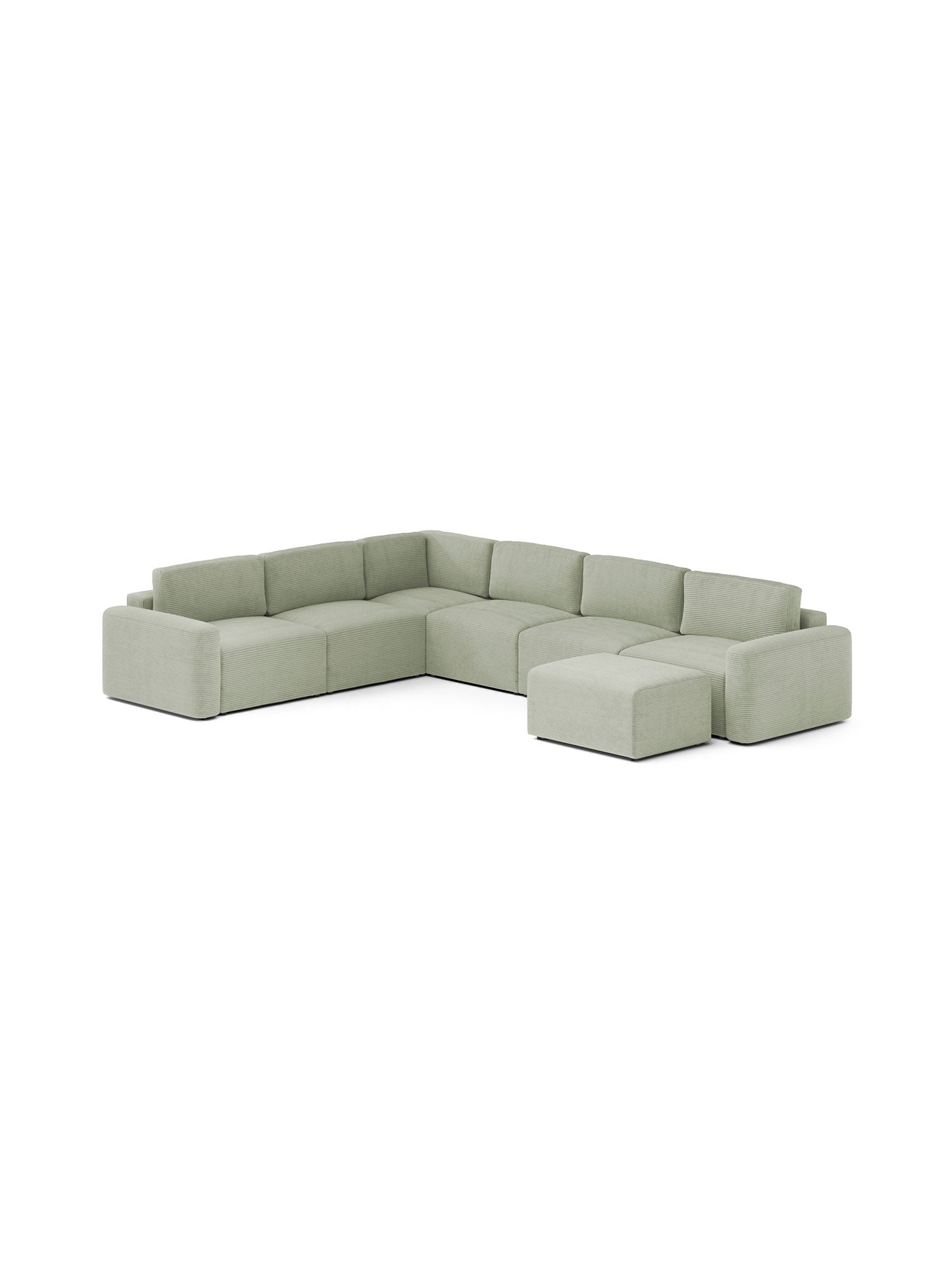 Loop Sectional Modular Sofa Bed 3 Seater with Pouf Mintshade1