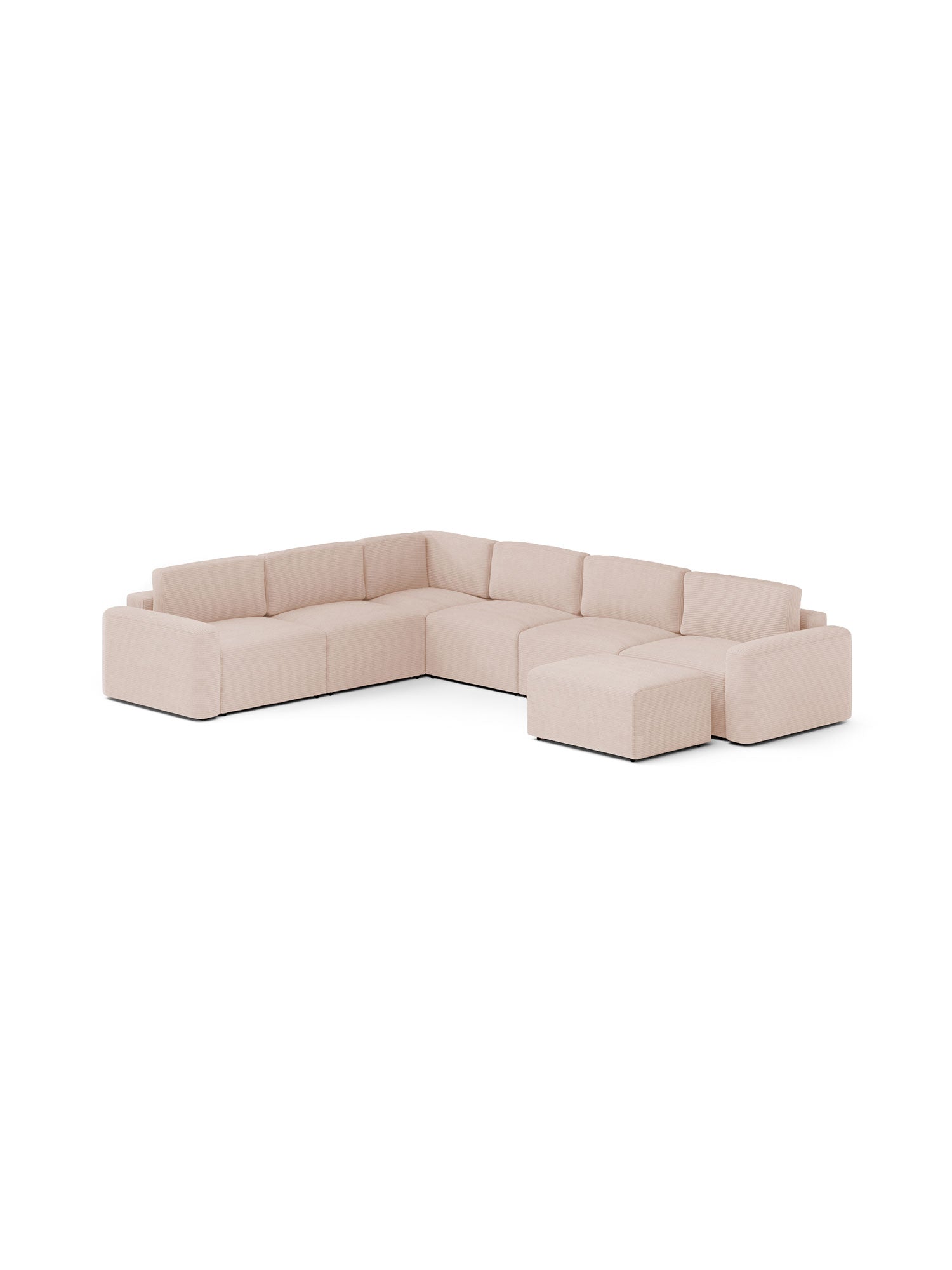 Loop Sectional Modular Sofa Bed 3 Seater with Pouf Roseveil1
