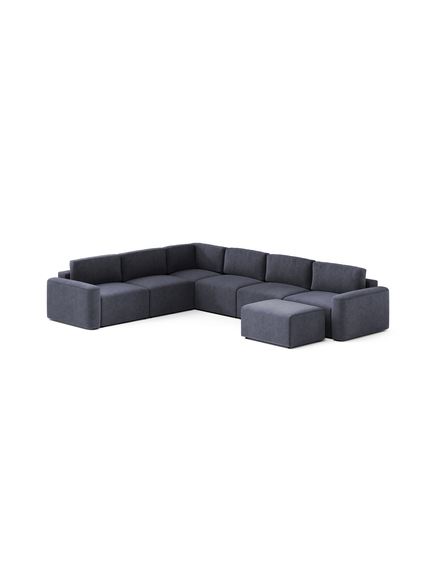 Loop Sectional Modular Sofa Bed 3 Seater with Pouf Shadow Navy1