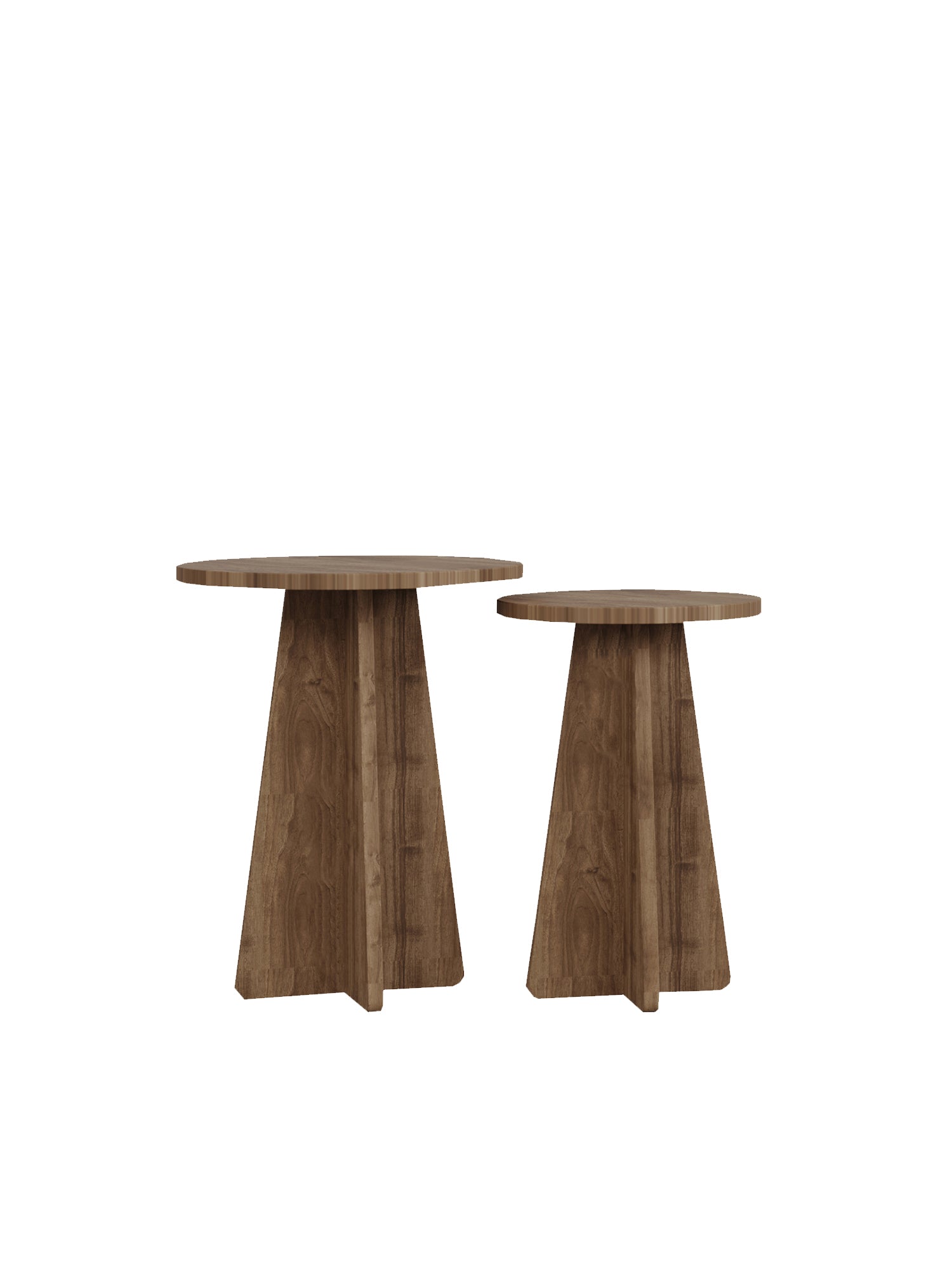 Mushroom 2pcs Side Table Dark Brown