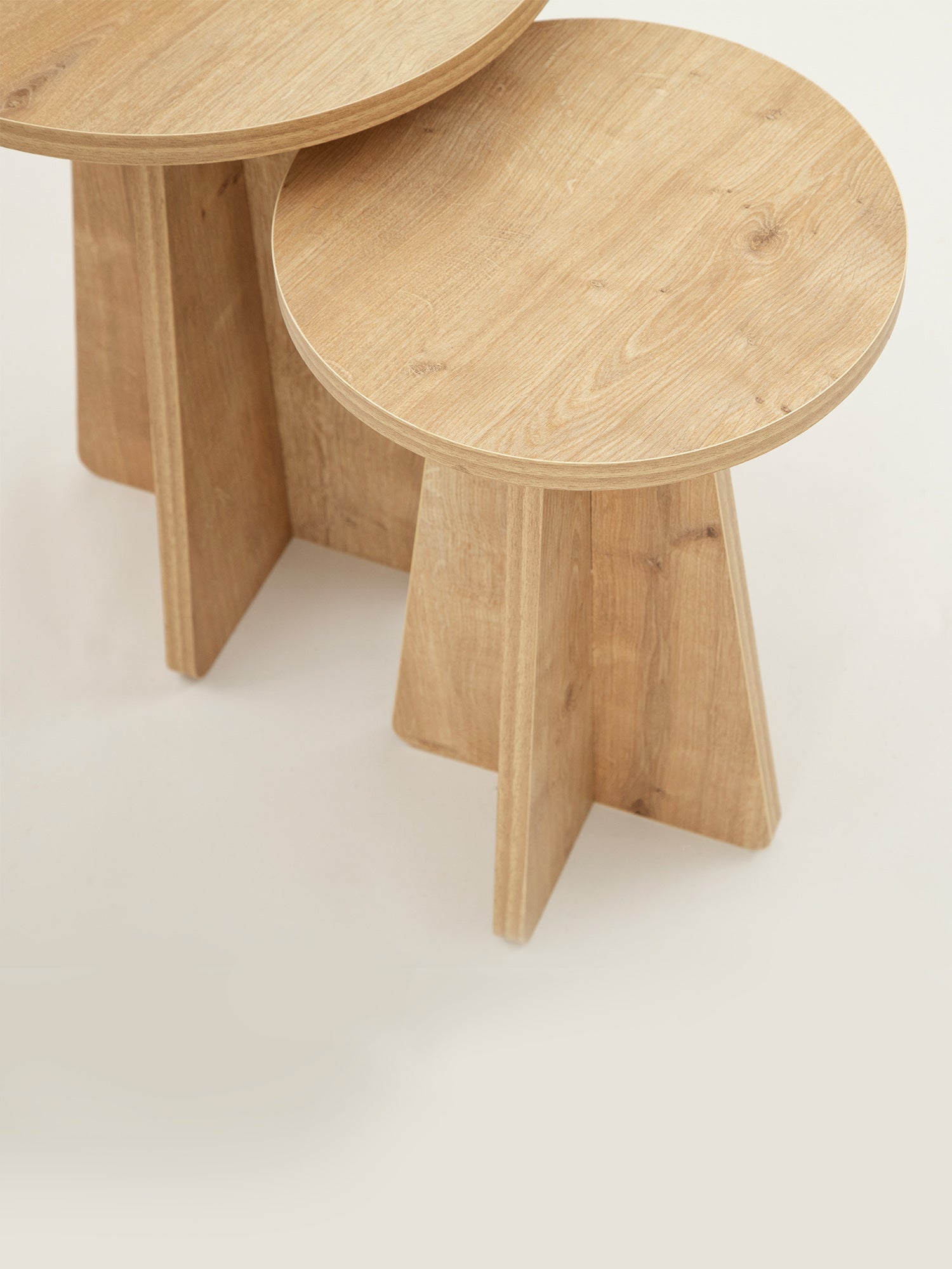 Mushroom 2pcs Side Table Oak5