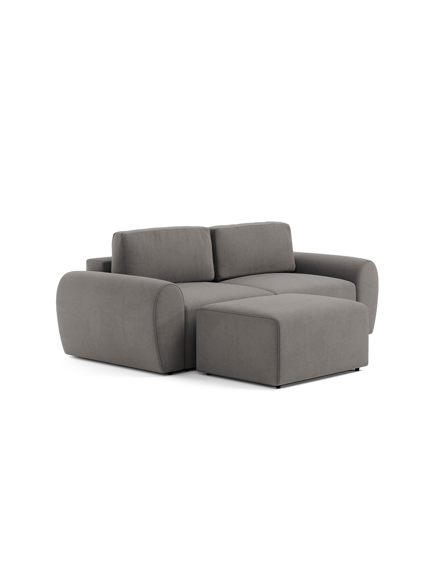 Nest Modular Sofa 2 Seater with Pouf Ashfall Grey