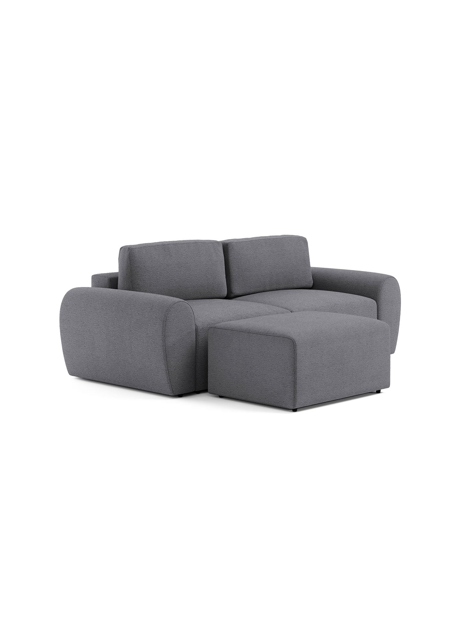 Nest Modular Sofa 2 Seater with Pouf Teddy Grey