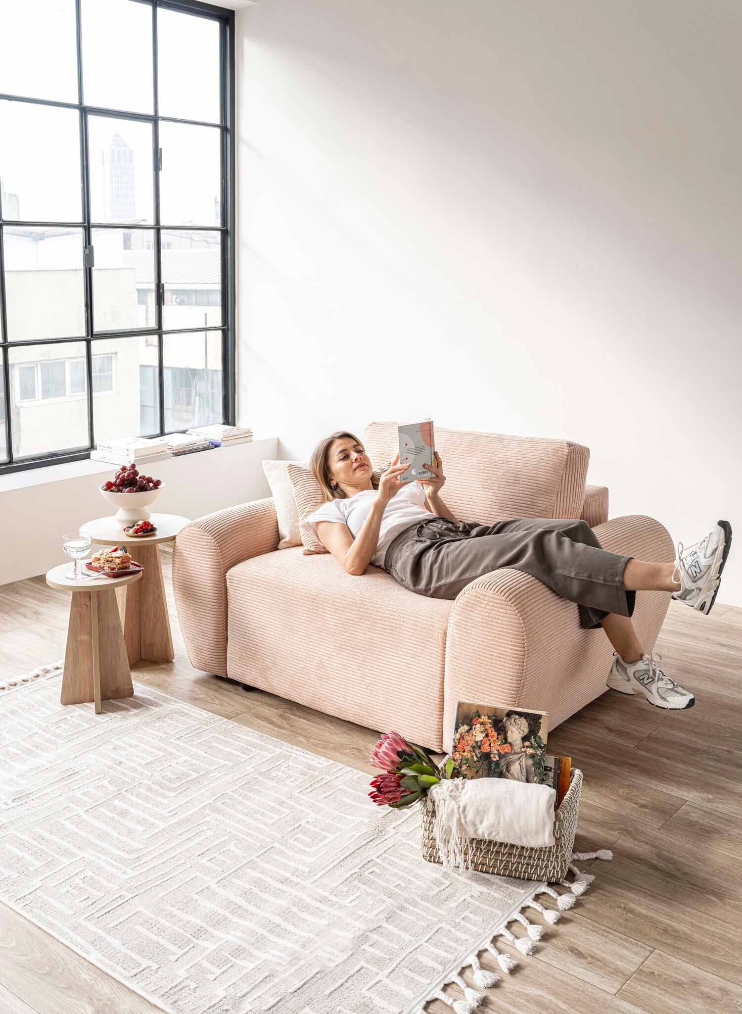 Nest Modular Sofa Bed 2 Seater Teddy Cream10