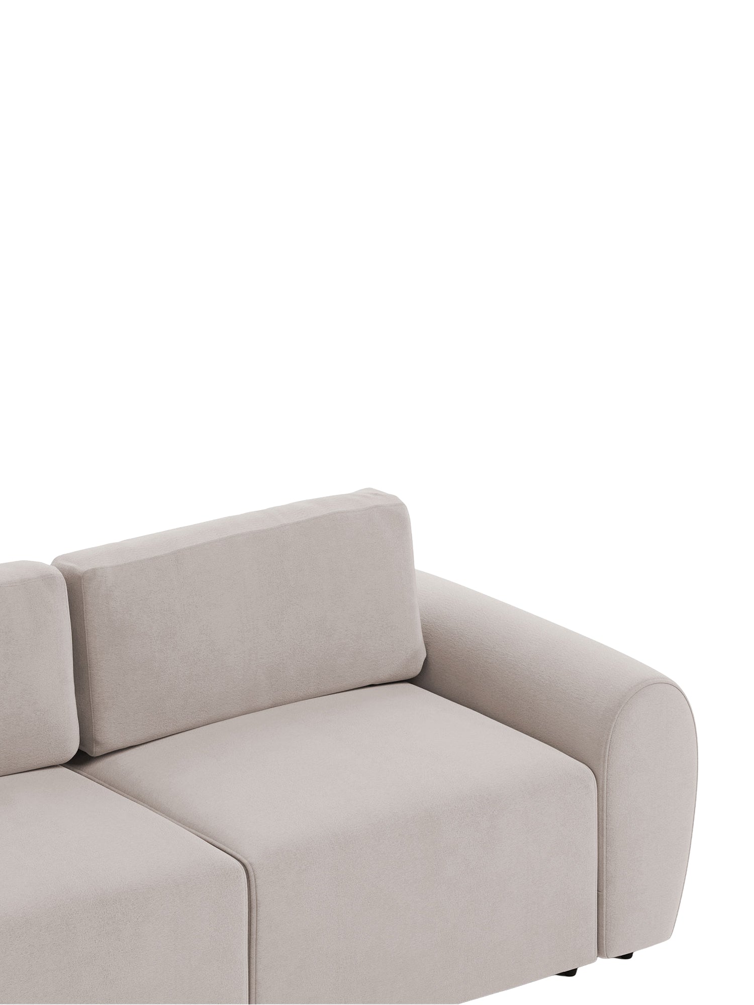 Nest Modular Sofa Bed 3 Seater with Pouf Blush Beige8