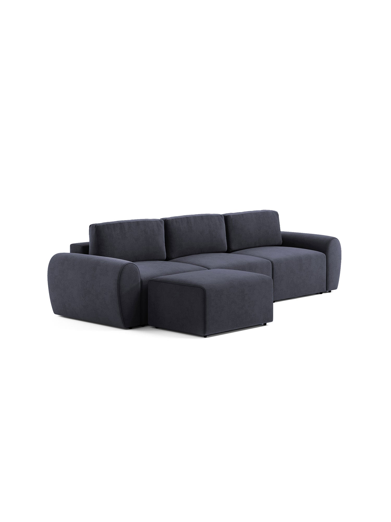 Nest Modular Sofa Bed 3 Seater with Pouf Shadow Navy