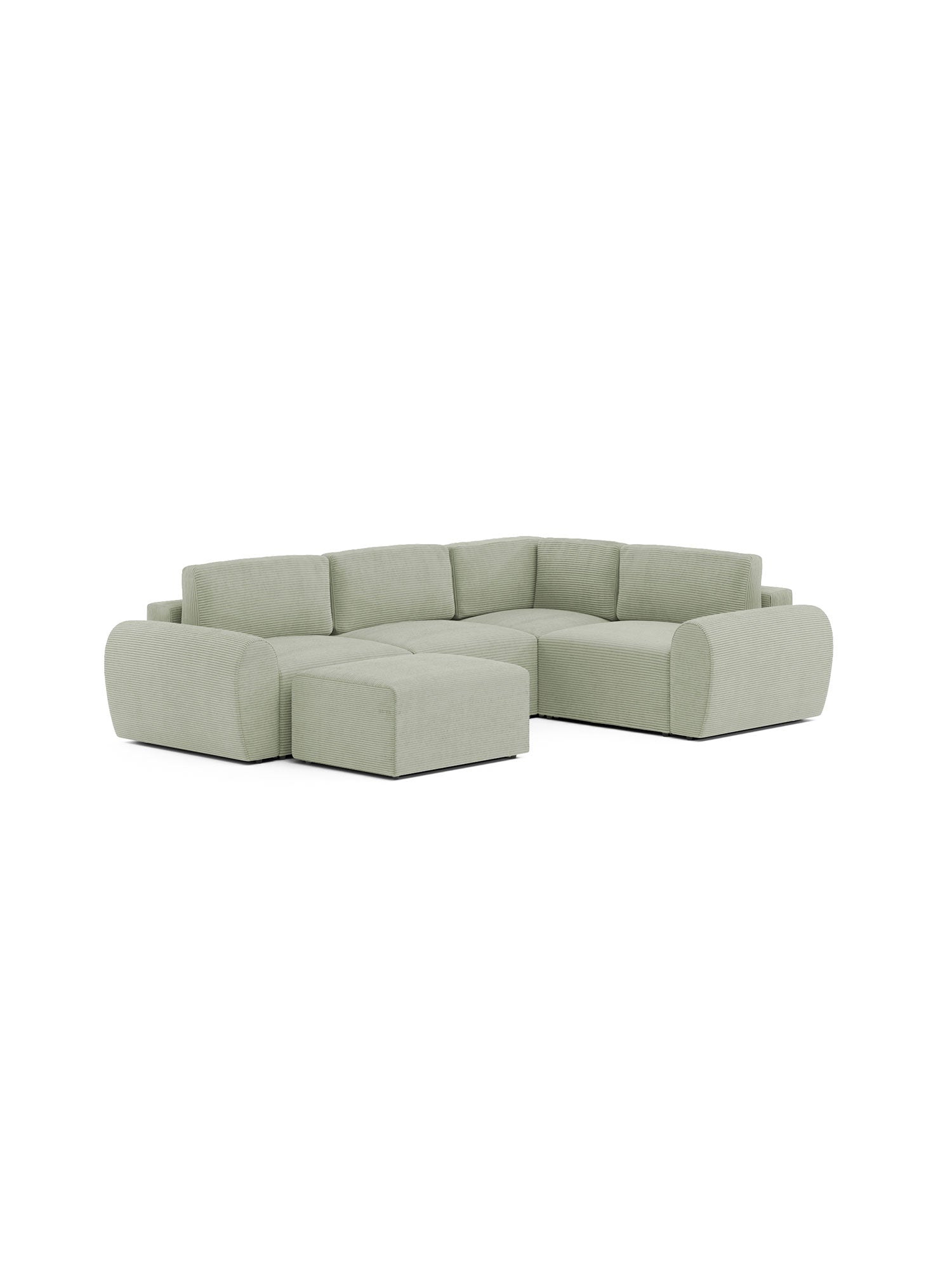 Nest Sectional Modular Sofa Bed 2 Seater with Pouf Mintshade