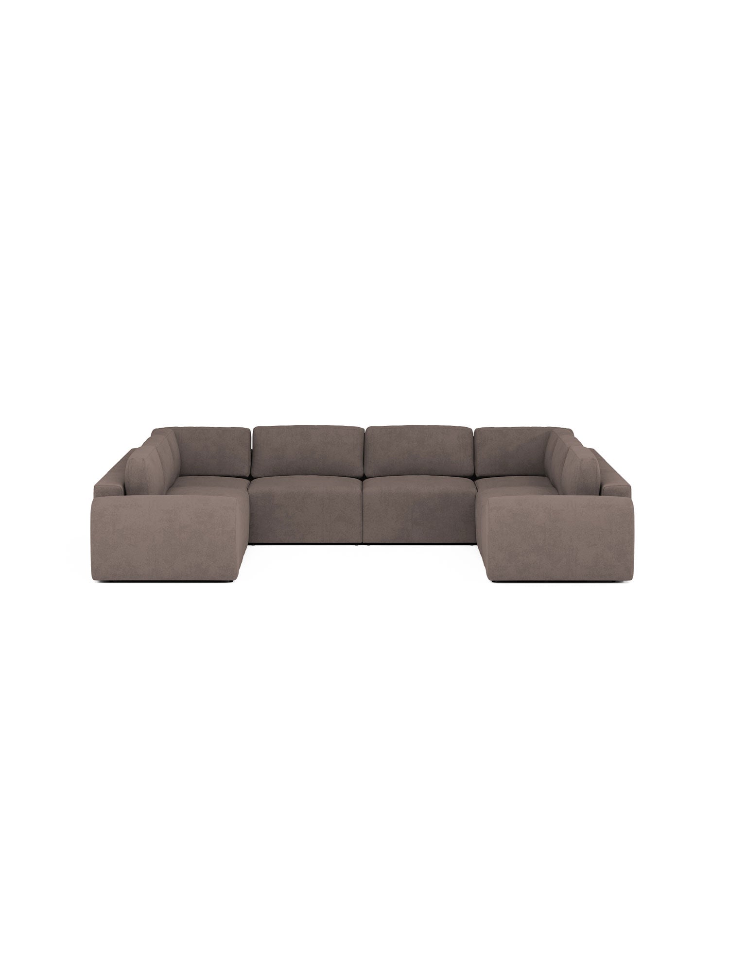 Nest U Shaped Sectional Modular Sofa Bed Espresso