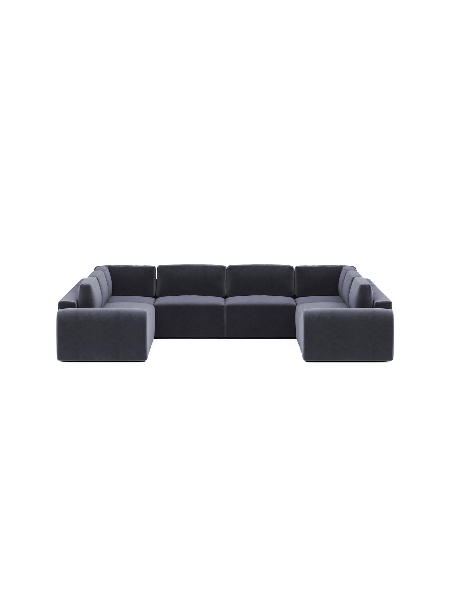 Nest U Shaped Sectional Modular Sofa Bed Shadow Navy