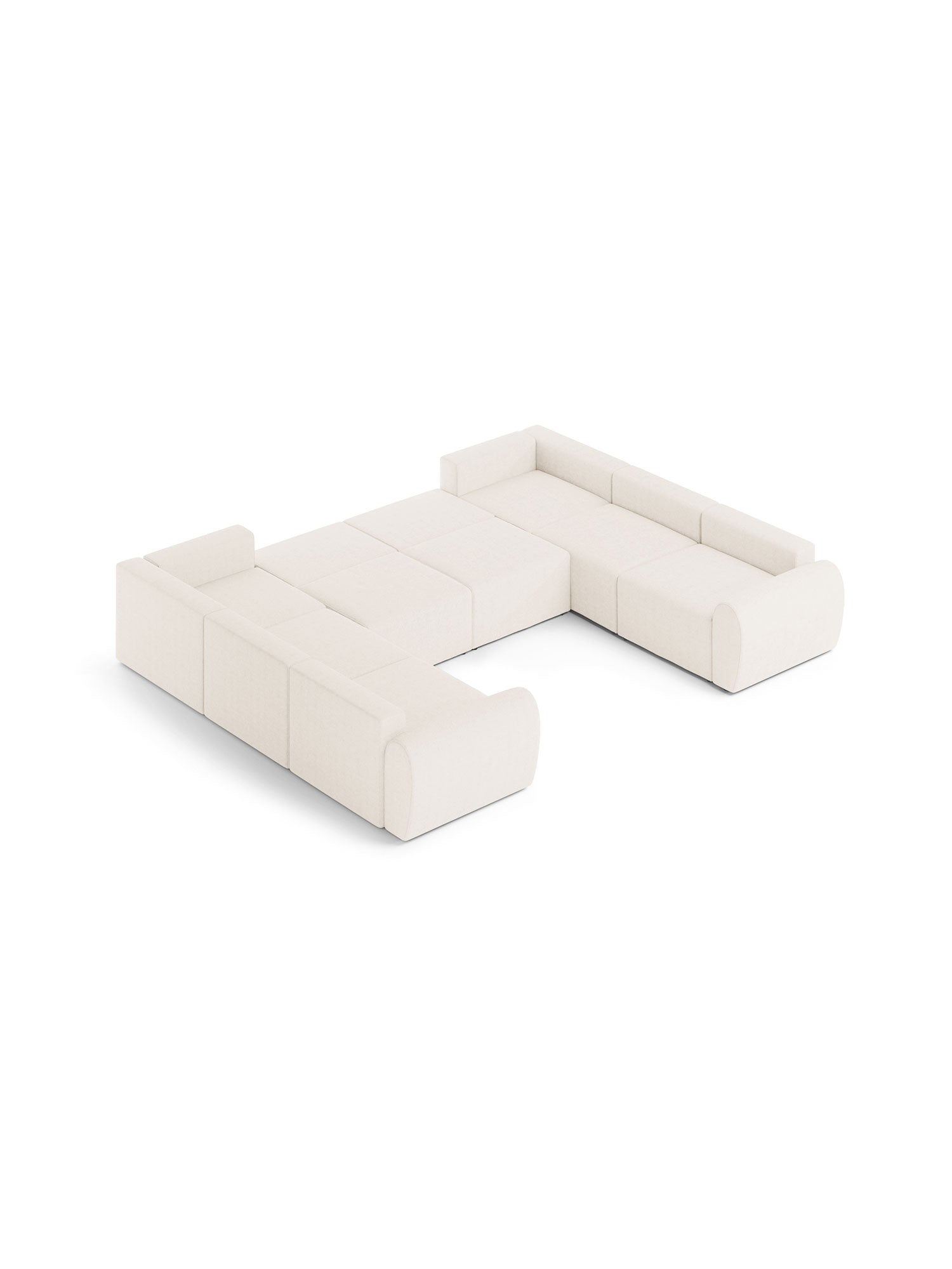 Nest U Shaped Sectional Sofa Bed with Pouf