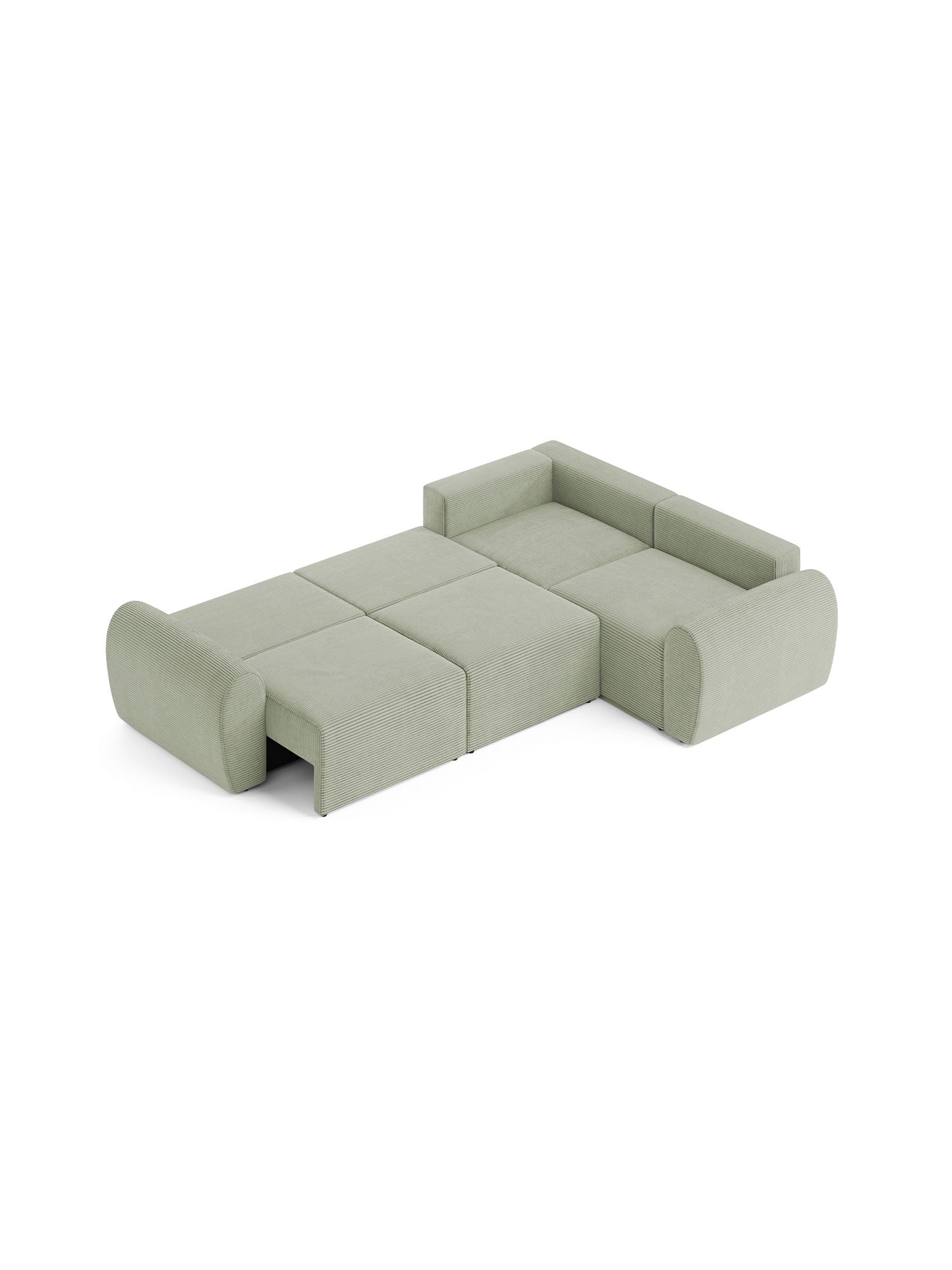 Nest Sectional Sofa Bed 3 Seater with Pouf