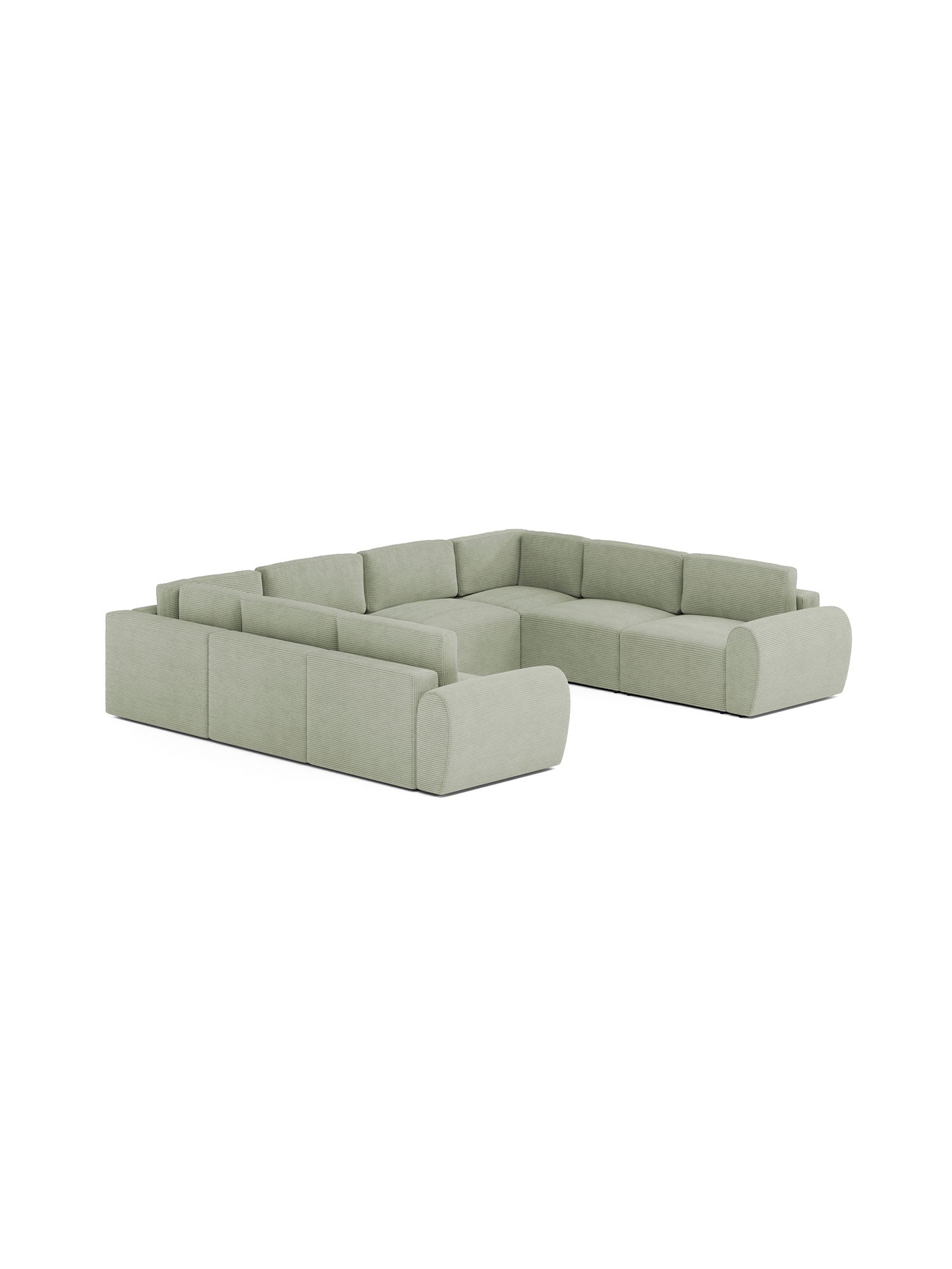 Nest U Shaped Sectional Sofa with Pouf
