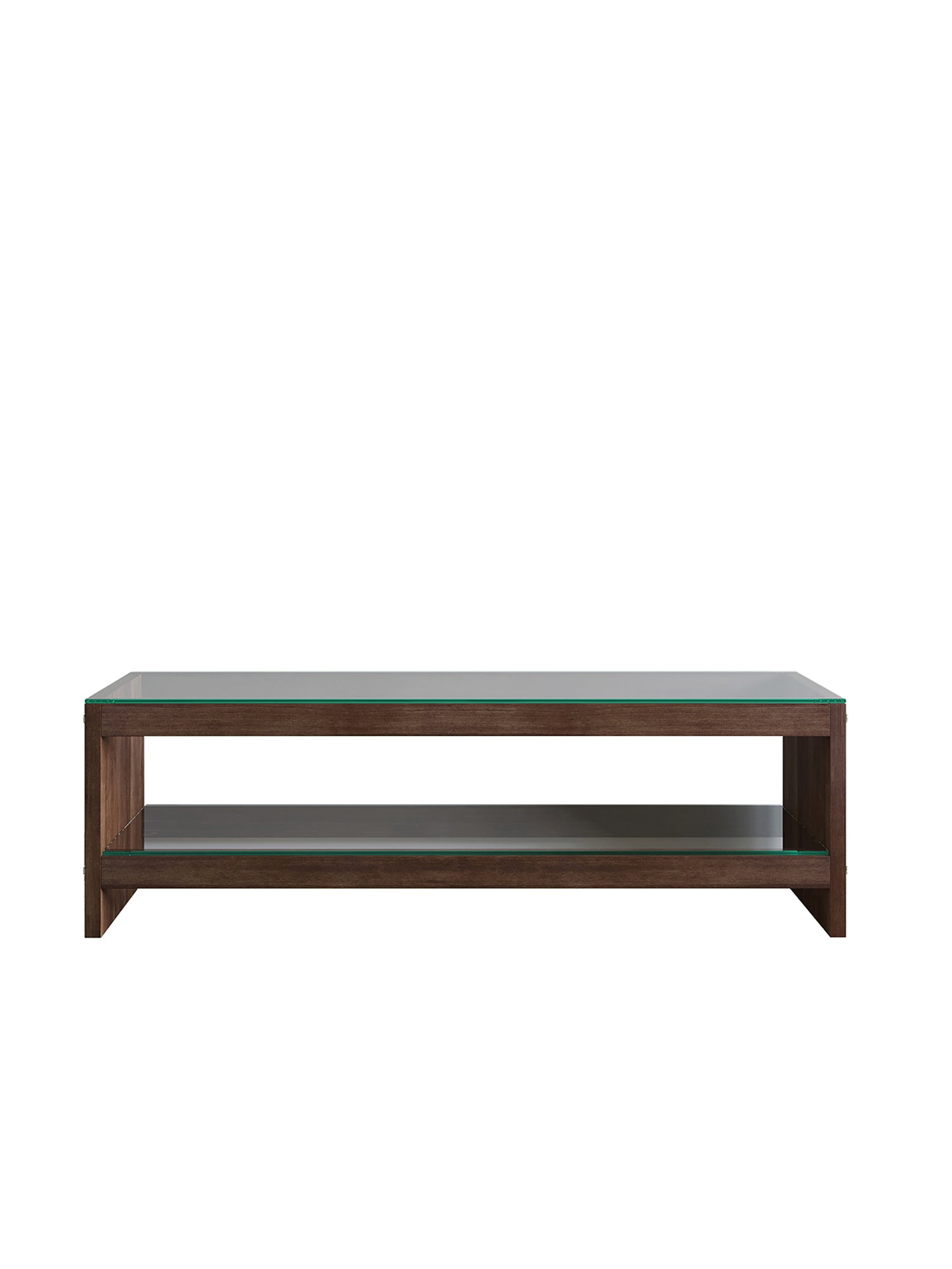 Pisagor Brown TV Stand Solid Wood Clear Glass