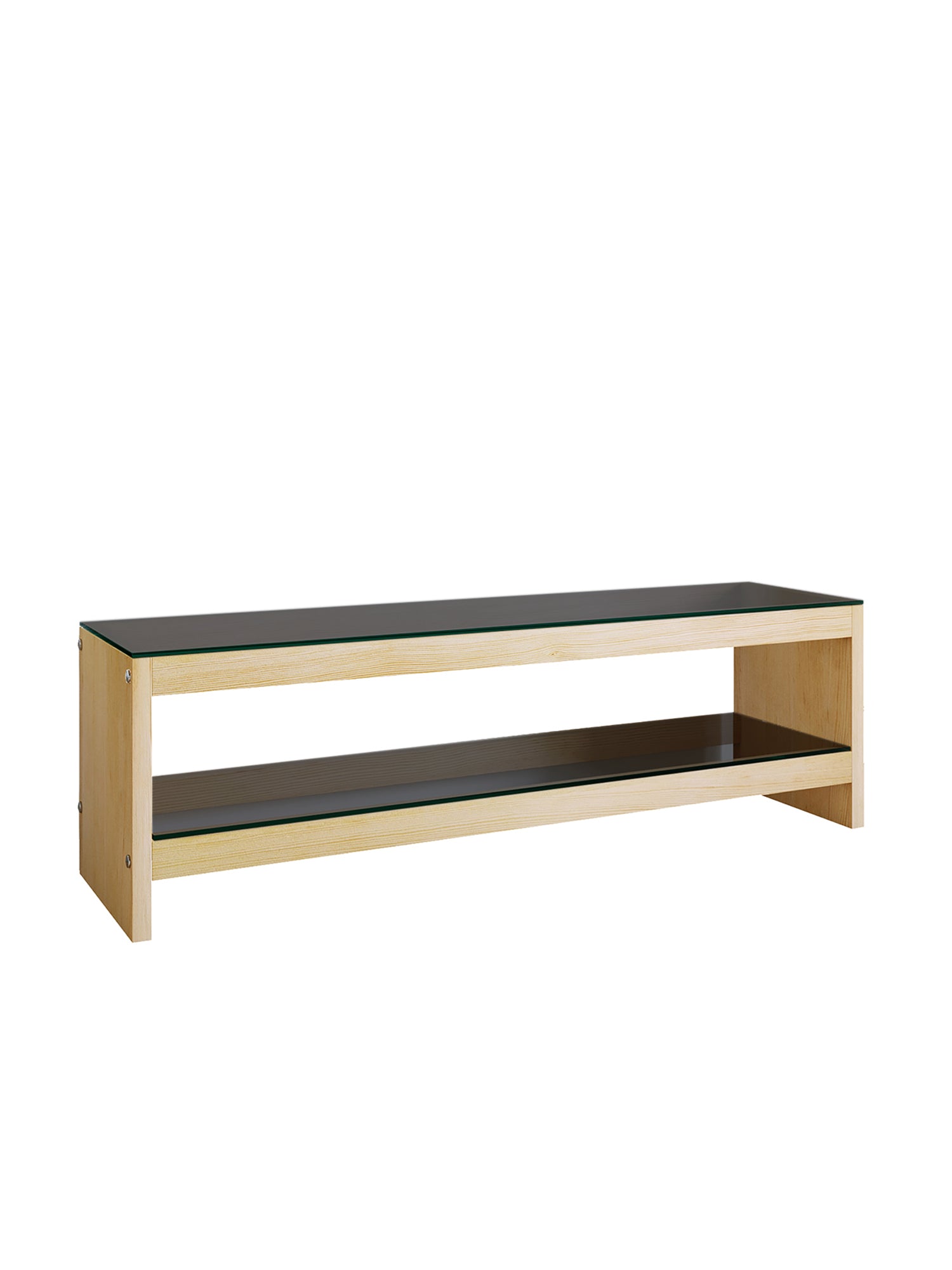 Pisagor Oak TV Stand Solid Wood Smoked Glass