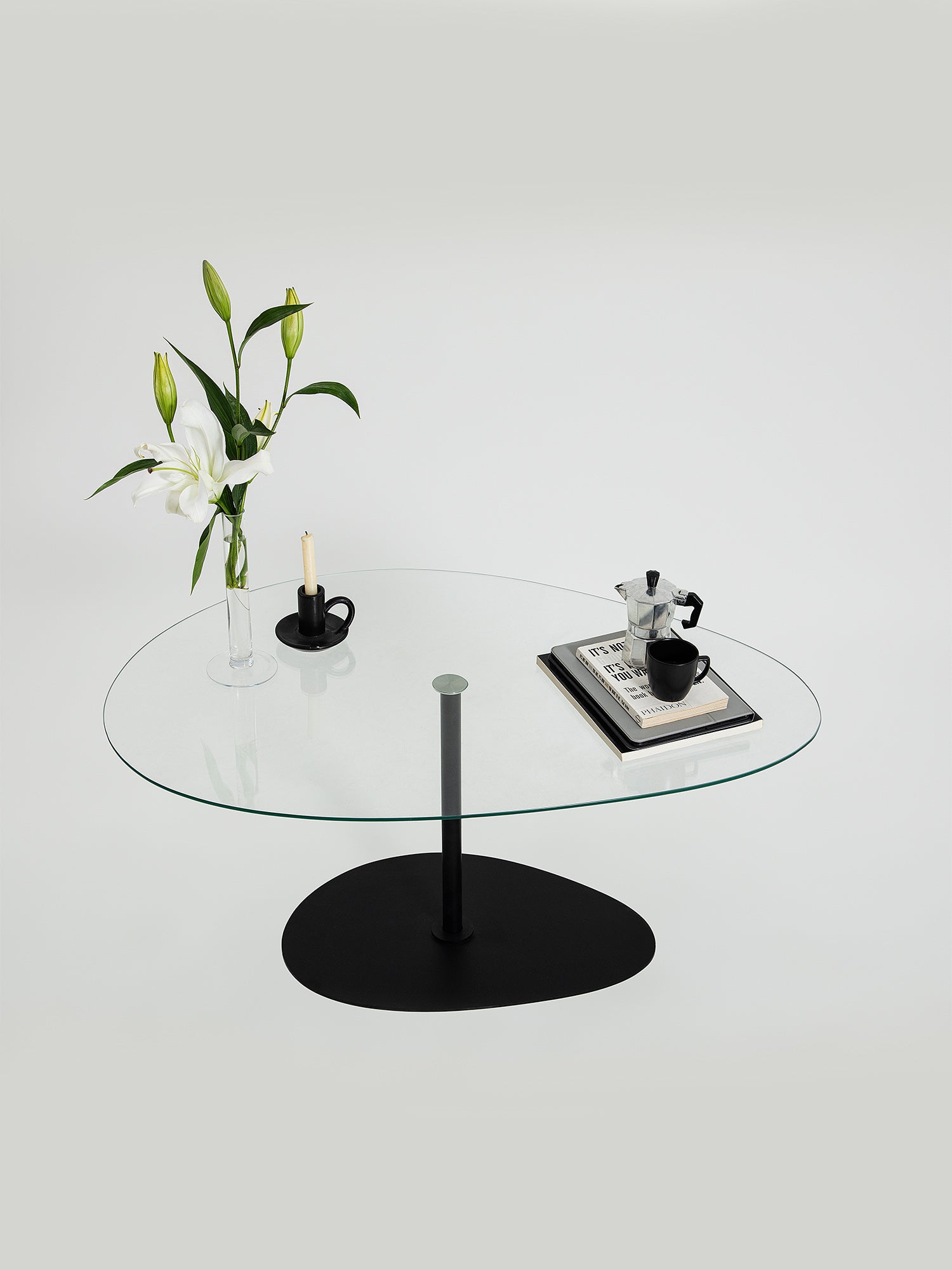 Porto Black Coffee Table Clear Glass
