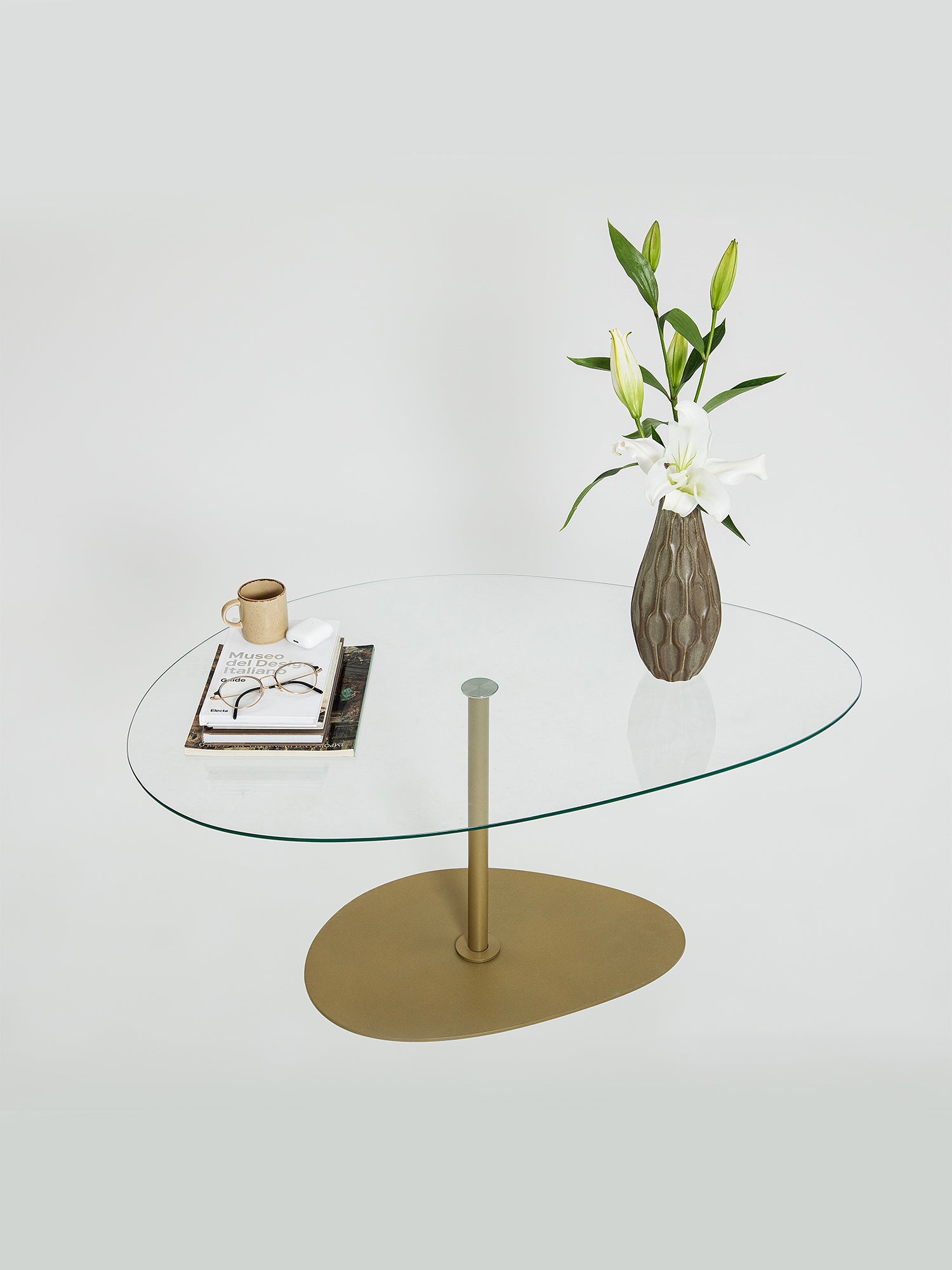 Porto Coffee Table Clear Glass Gold