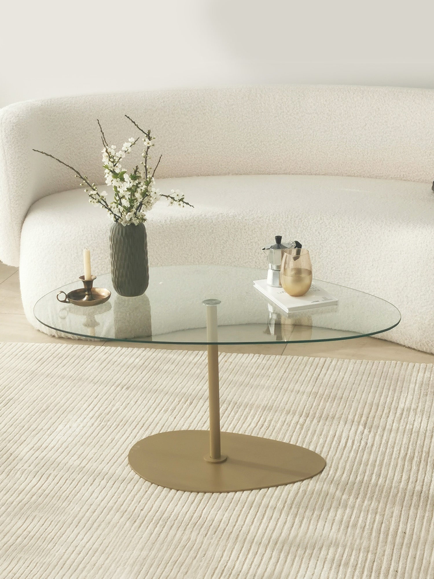 Porto Coffee Table Clear Glass Gold2