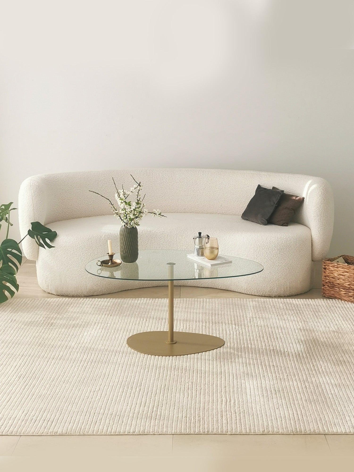Porto Coffee Table Clear Glass Gold8