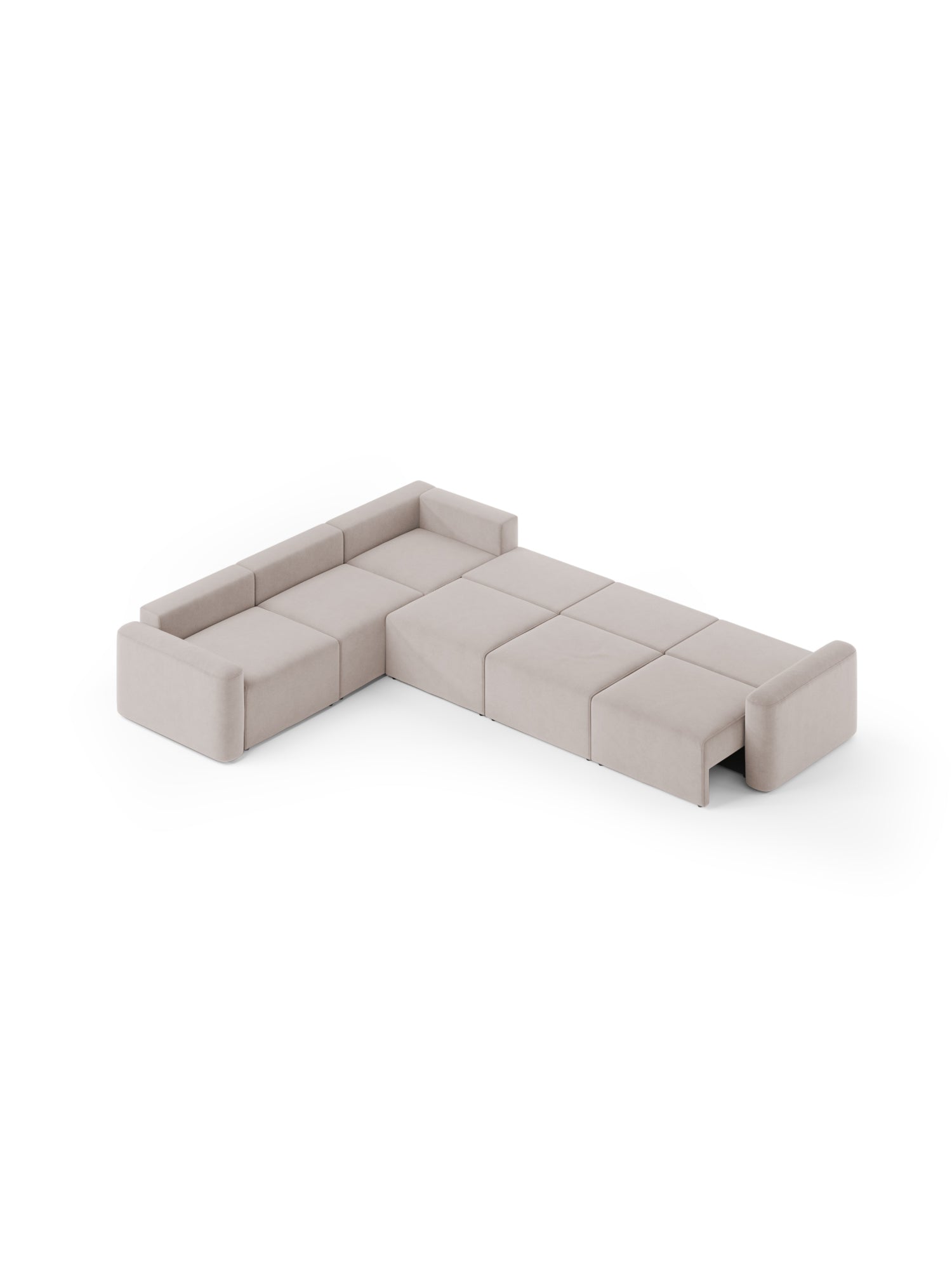Loop Sectional Sofa Bed 4 Seater with Pouf