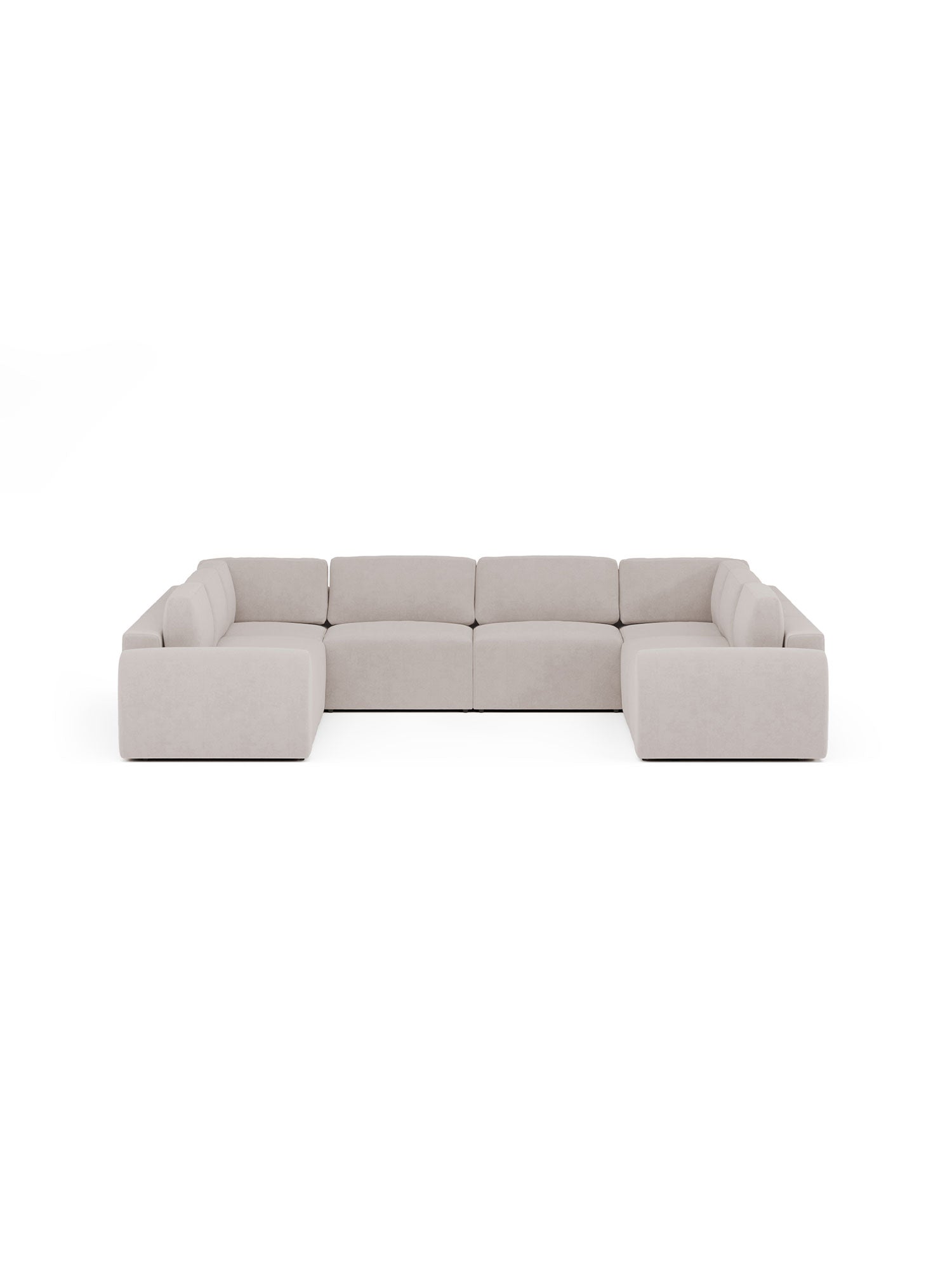 Nest U Shaped Sectional Sofa Bed with Pouf