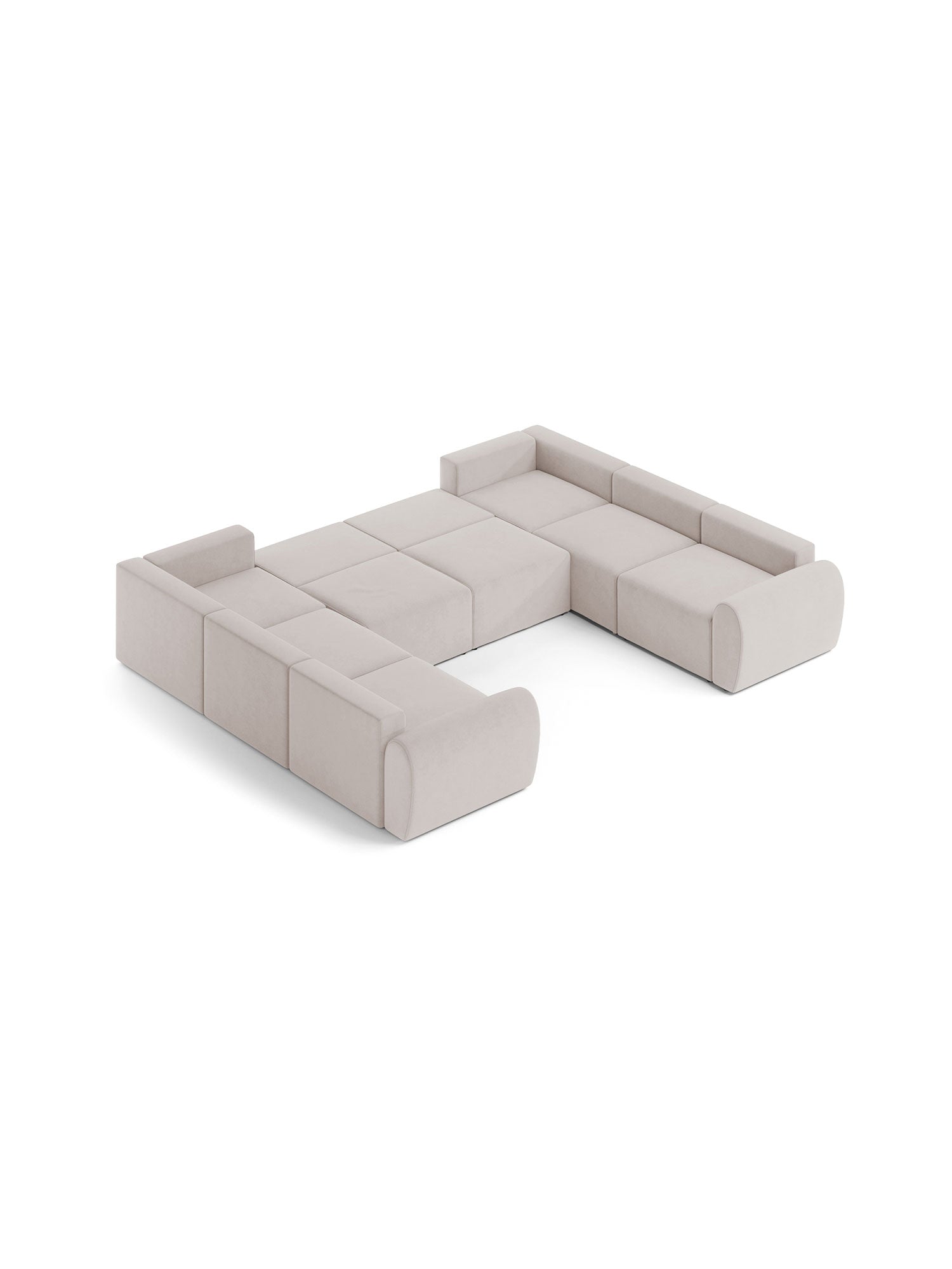 Nest U Shaped Sectional Sofa Bed with Pouf