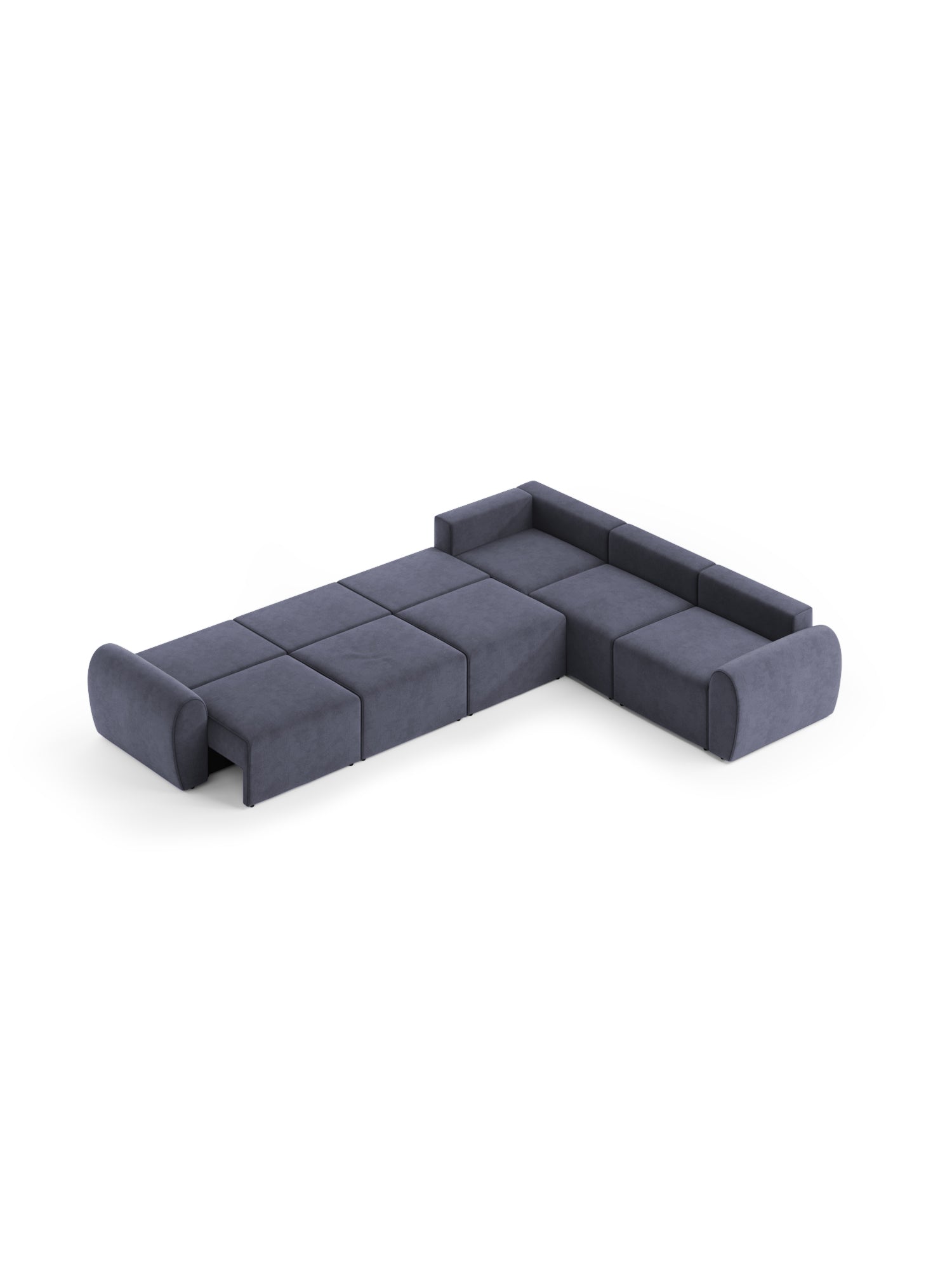 Nest Sectional Sofa Bed 4 Seater with Pouf
