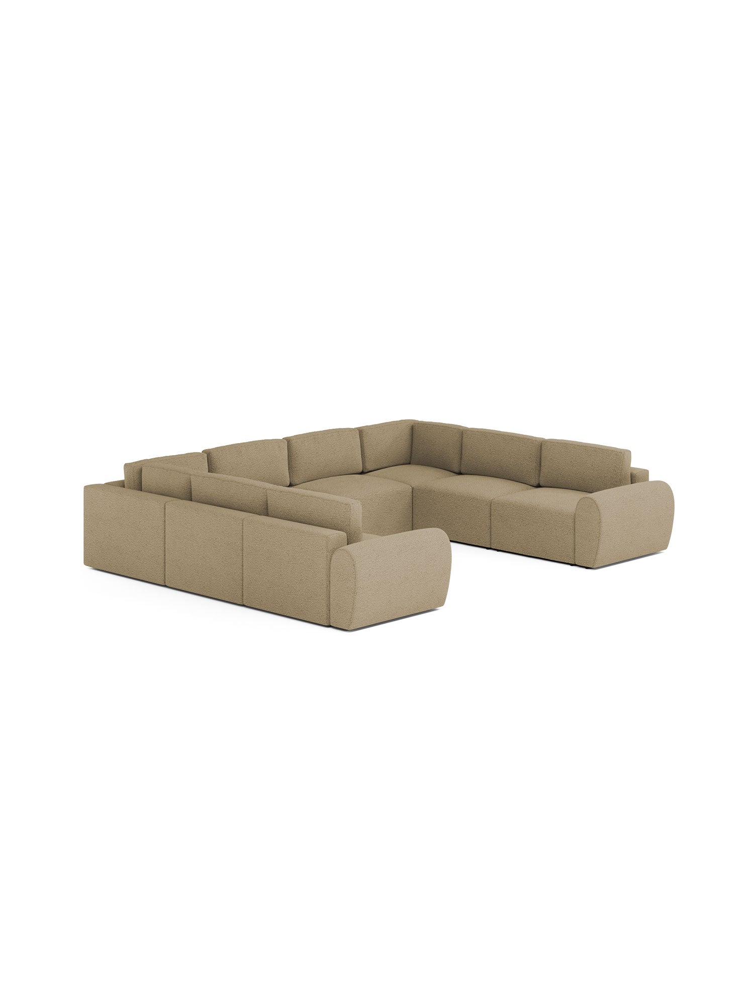 Nest U Shaped Sectional Sofa Bed with Pouf