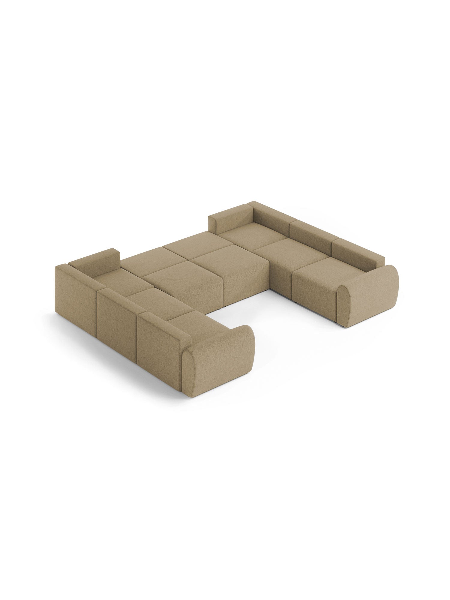 Nest U Shaped Sectional Sofa Bed with Pouf