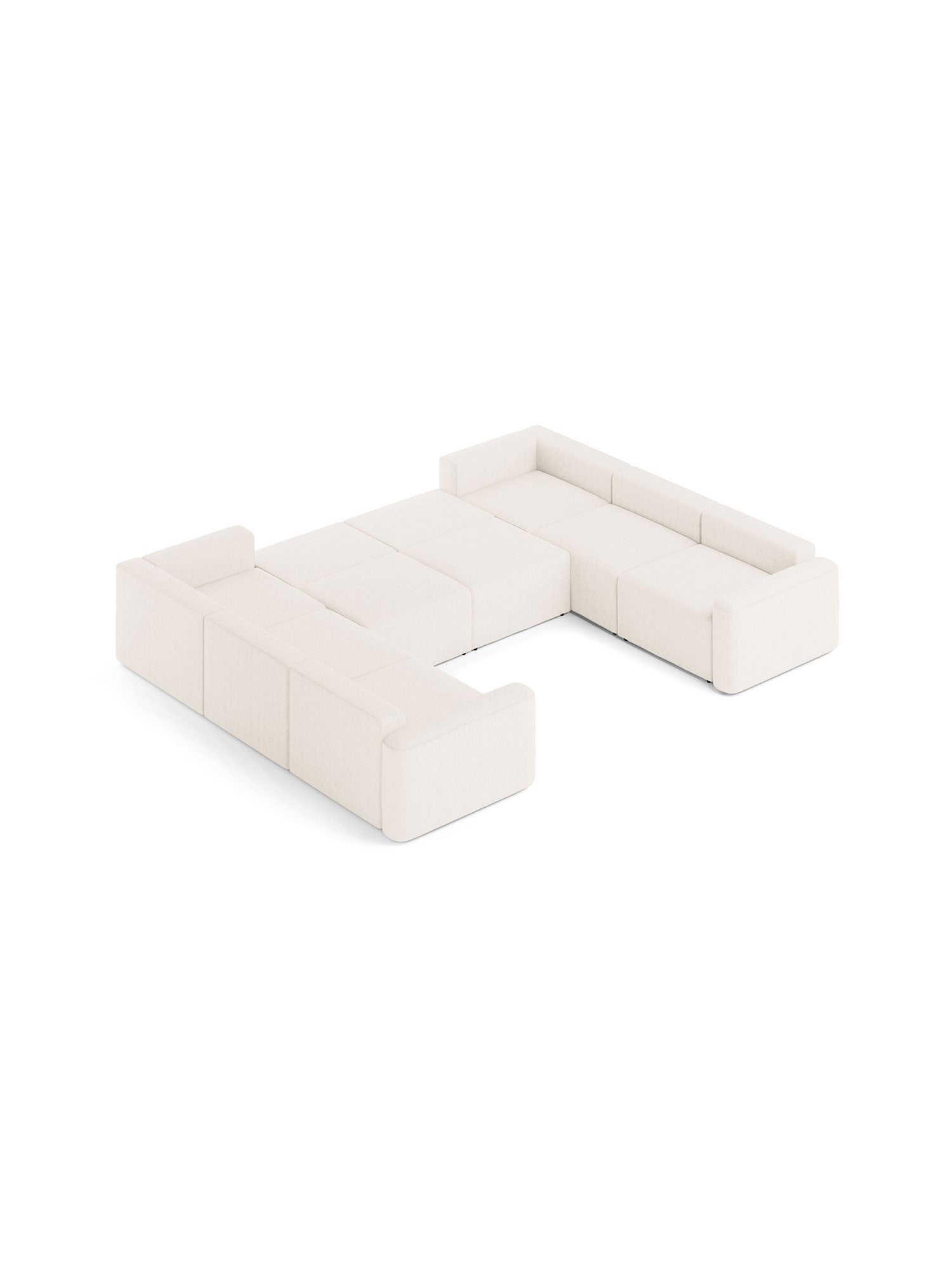 Loop U Shaped Sectional Sofa Bed with Pouf