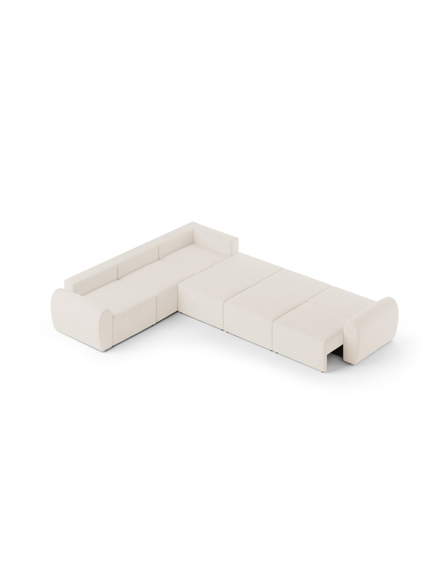 Nest Sectional Sofa Bed 4 Seater with Pouf