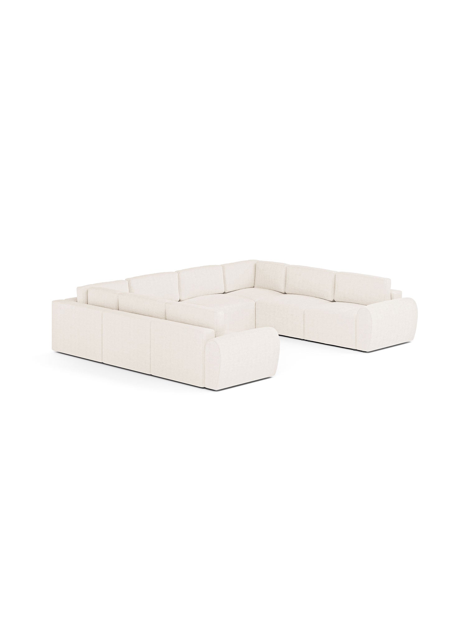 Nest U Shaped Sectional Sofa Bed with Pouf