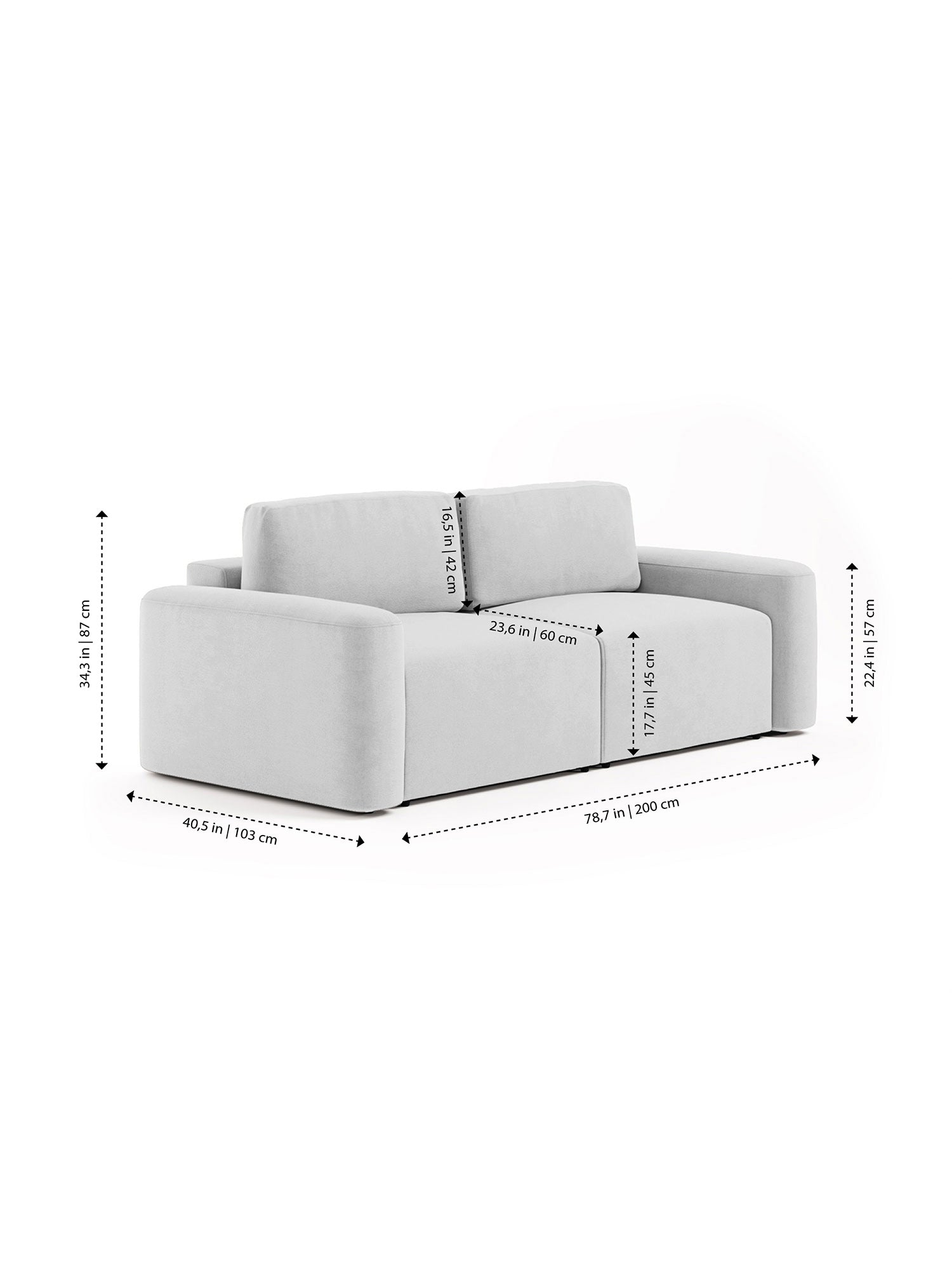 Loop Sofa 3 Seater with Pouf